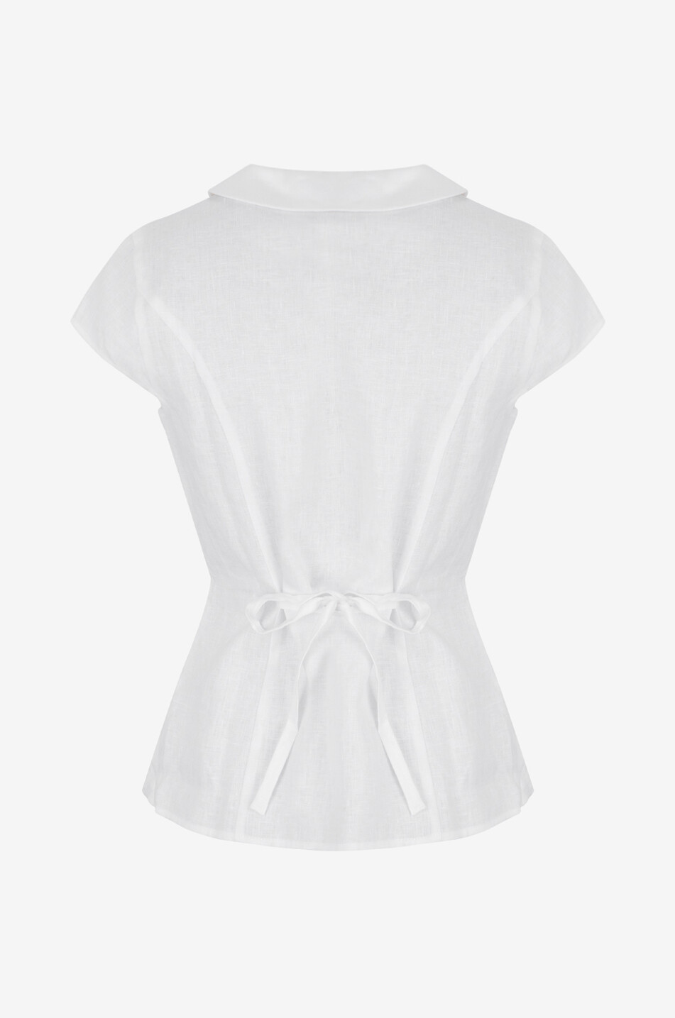 REFORMATION Tailliertes Leinen-Kurzarmhemd Molly Damen WEISS 2