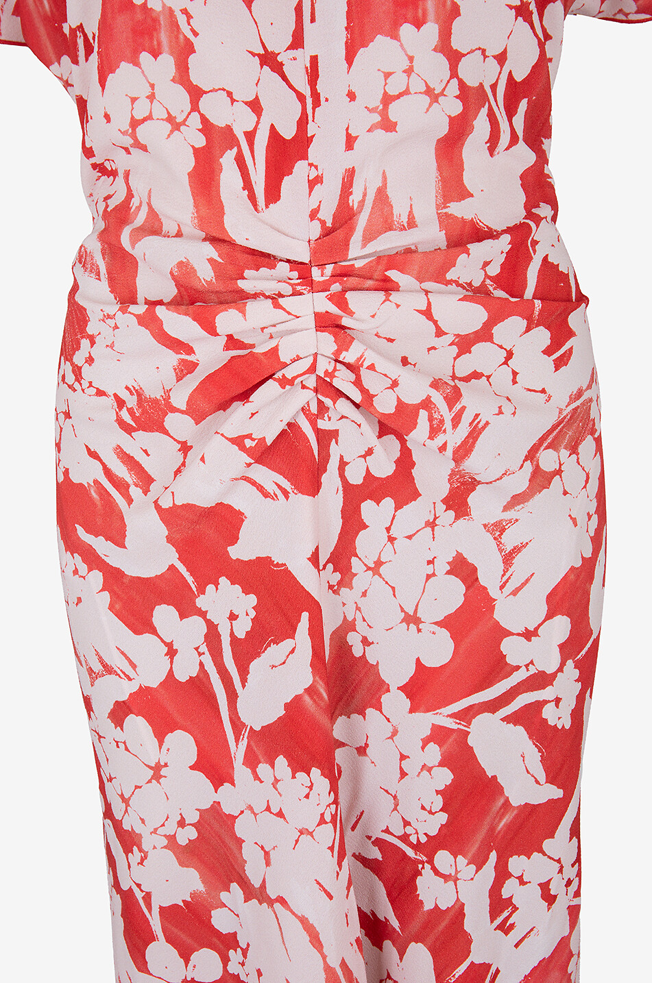 Gathered Waist floral midi dress in crepe