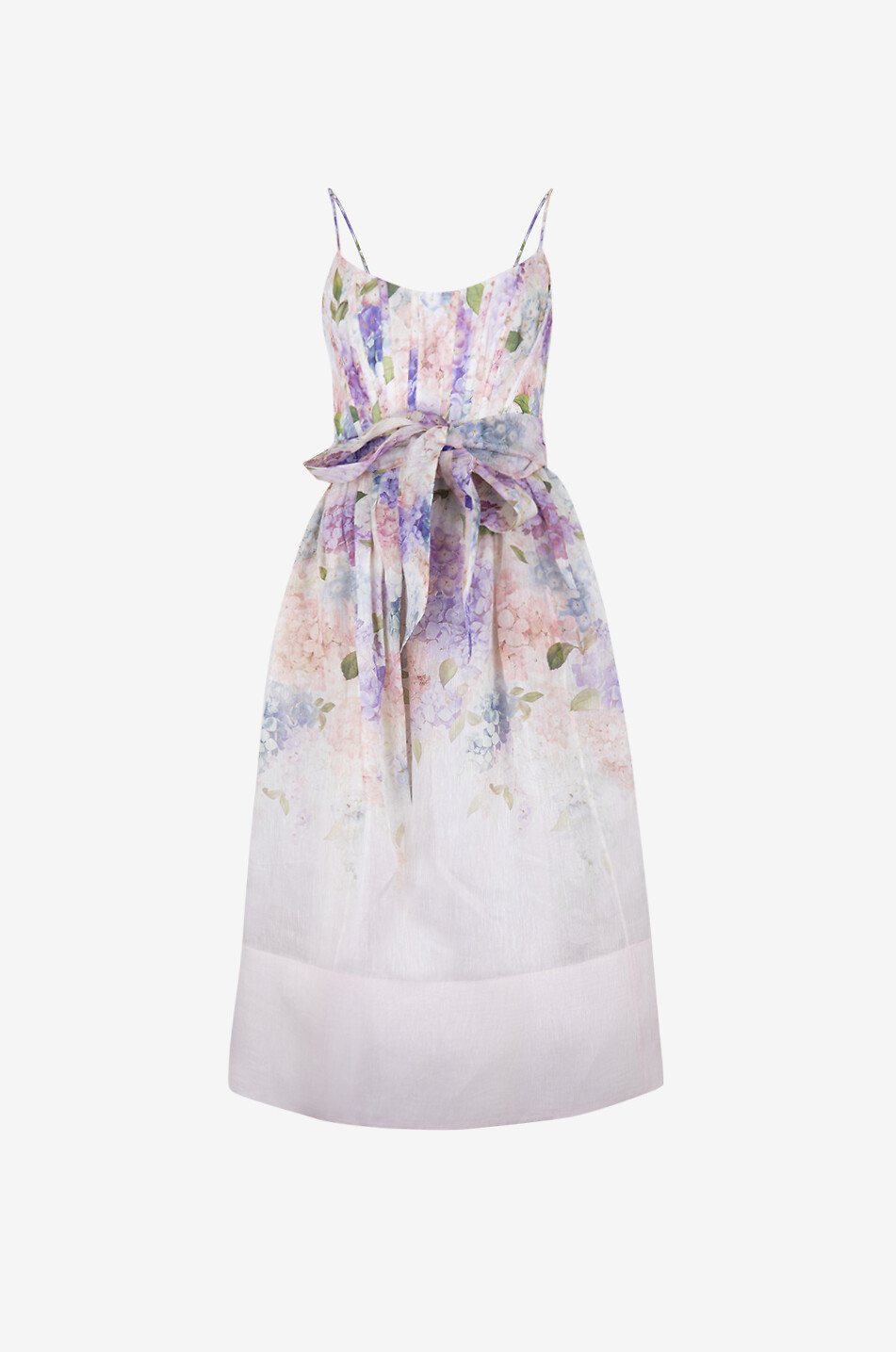 ZIMMERMANN Dawning Corset floral linen and silk strappy midi dress Women MULTI COLOURED 1