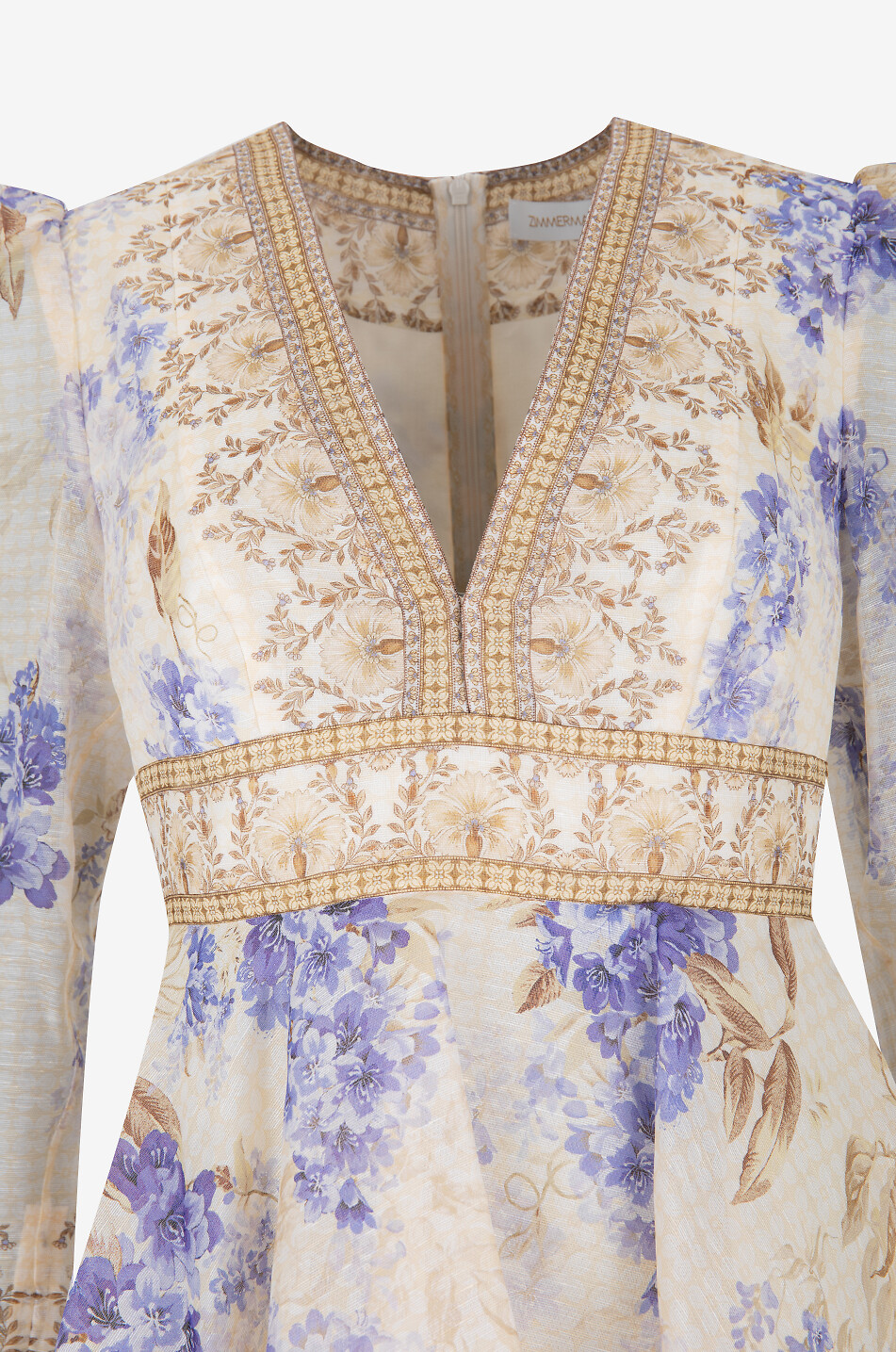 ZIMMERMANN Dawning Plunge linen and silk mini dress Women LIGHT PURPLE 3
