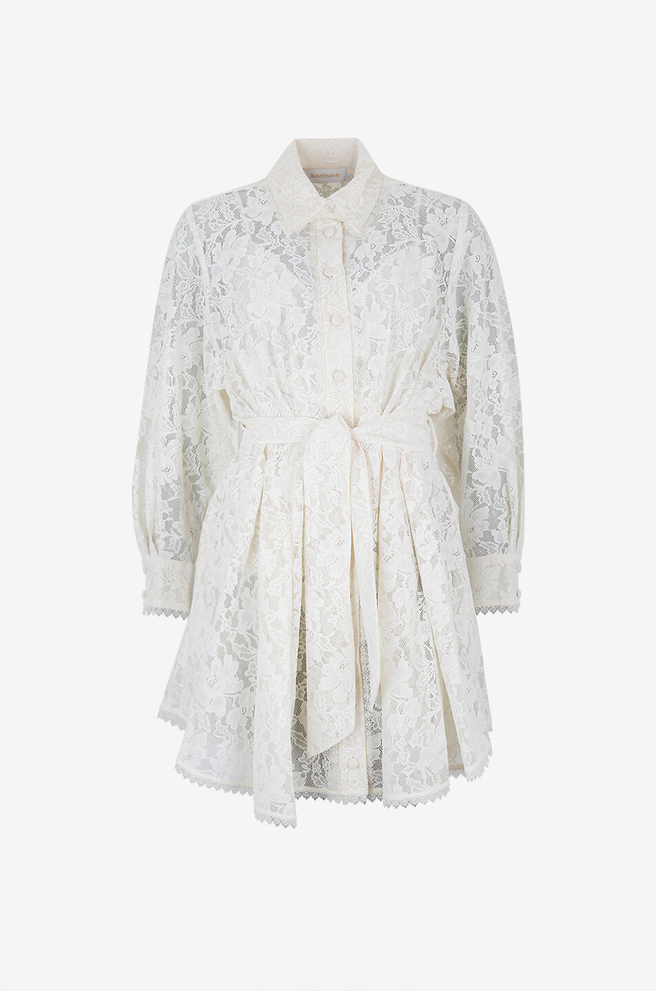 Dawning Tuck lace mini shirt dress