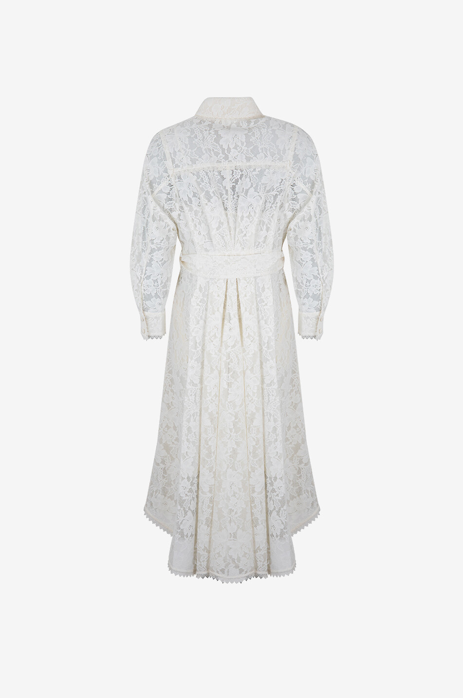 ZIMMERMANN Robe chemise midi en dentelle Dawning Tuck Femme BLANC CASSE 2