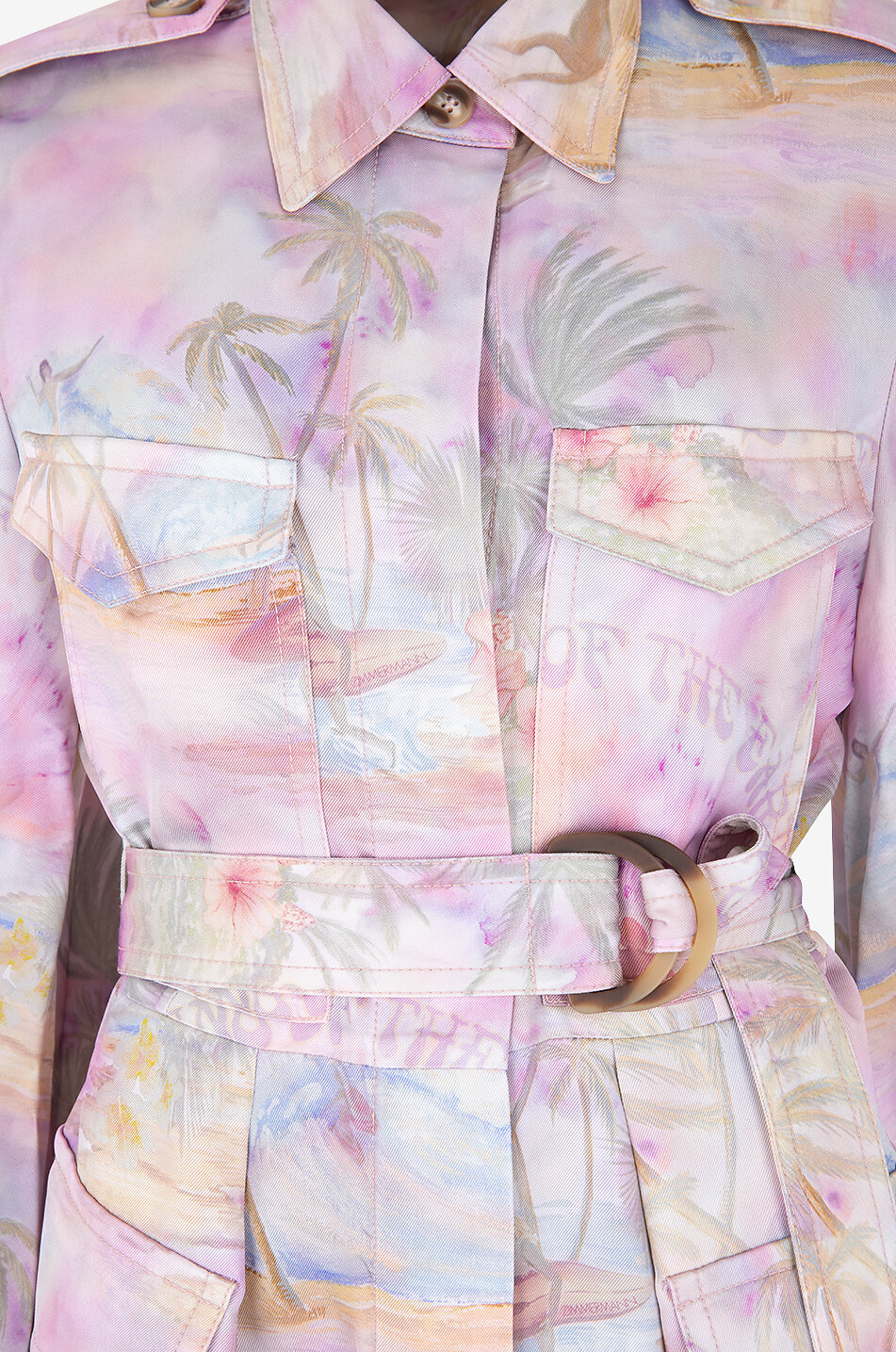 ZIMMERMANN Dawning Cargo printed twill mini dress Women LIGHT PURPLE 3