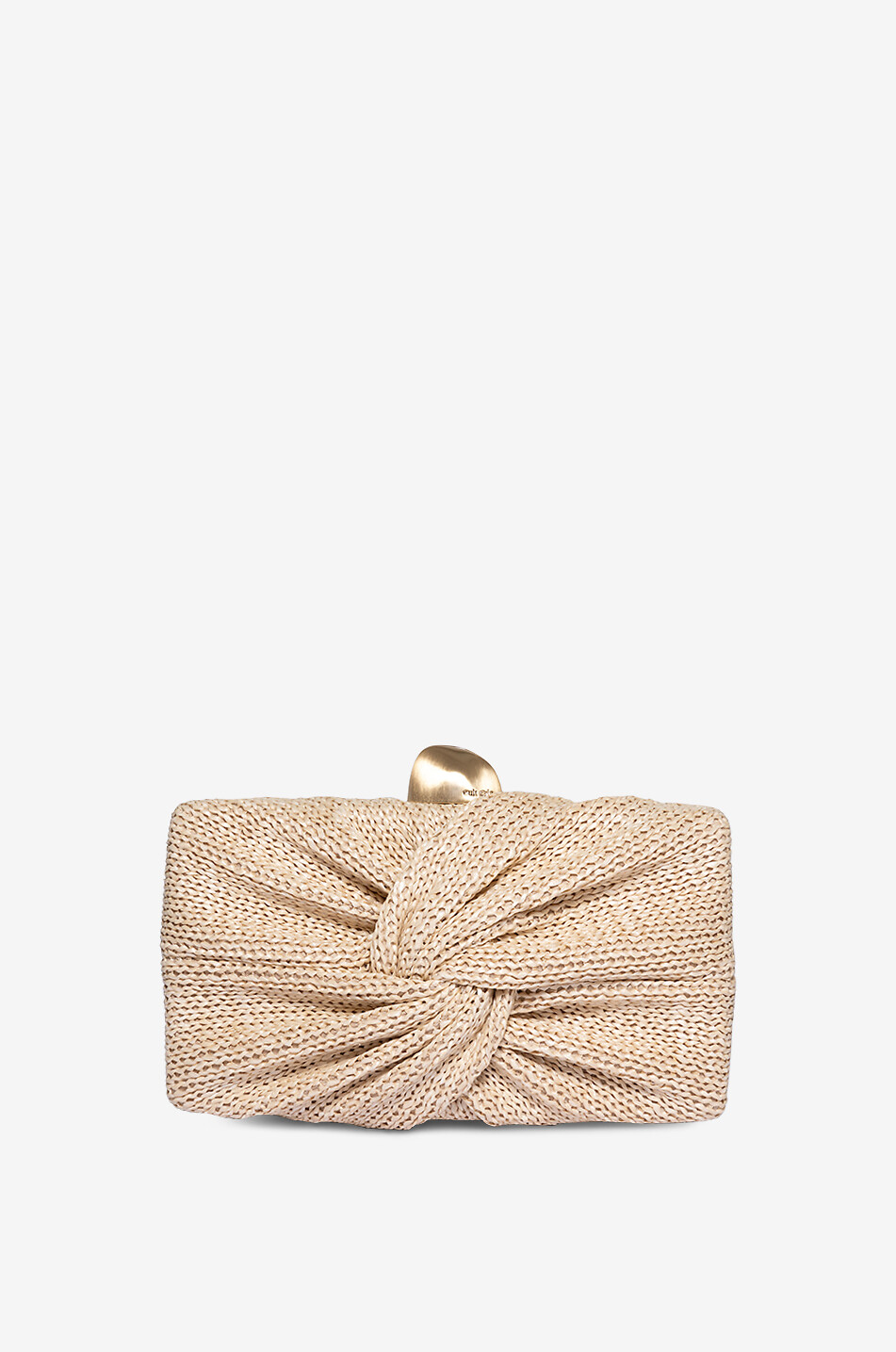 Pochette en maille de raphia drapée Lisse