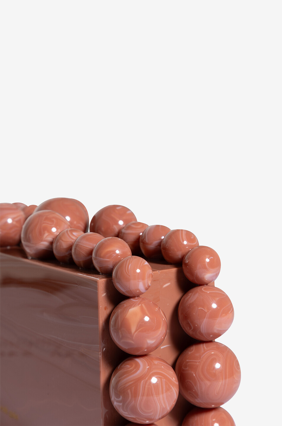 CULT GAIA Pochette rigide marbrée à billes Eos Femme ROSE FONCÉ 5