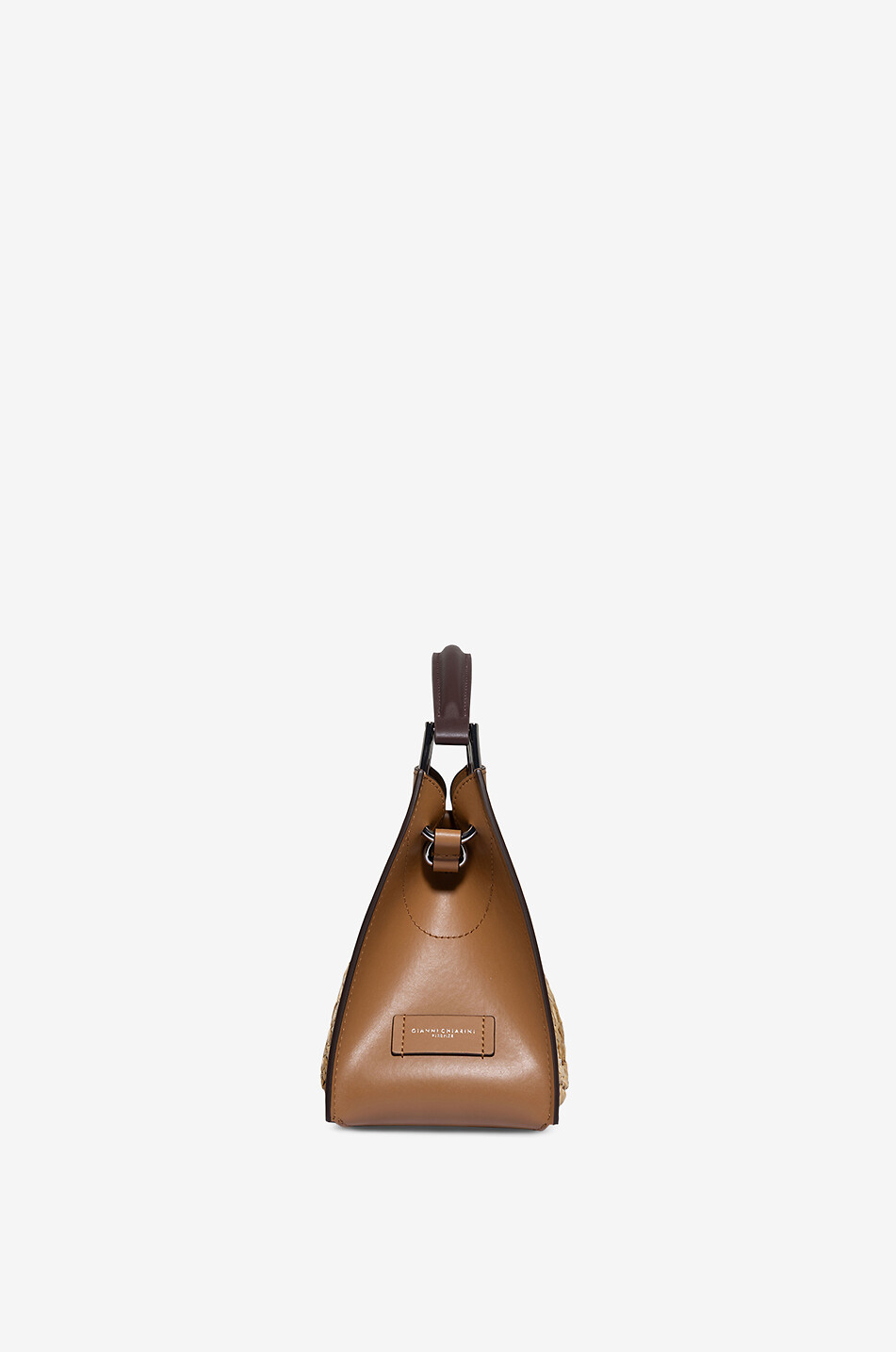 GIANNI CHIARINI Schultertasche aus Leder und Bast Aurora Damen [akeneo-beigefonce] 4