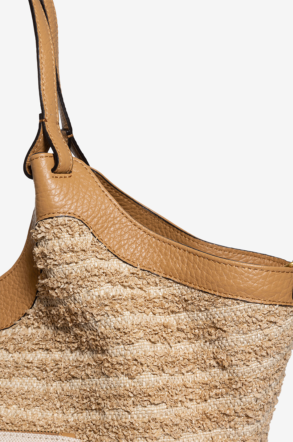 GIANNI CHIARINI Grosser Shopper aus Leder und gestreiftem Canvas Dua Damen BEIGE 6