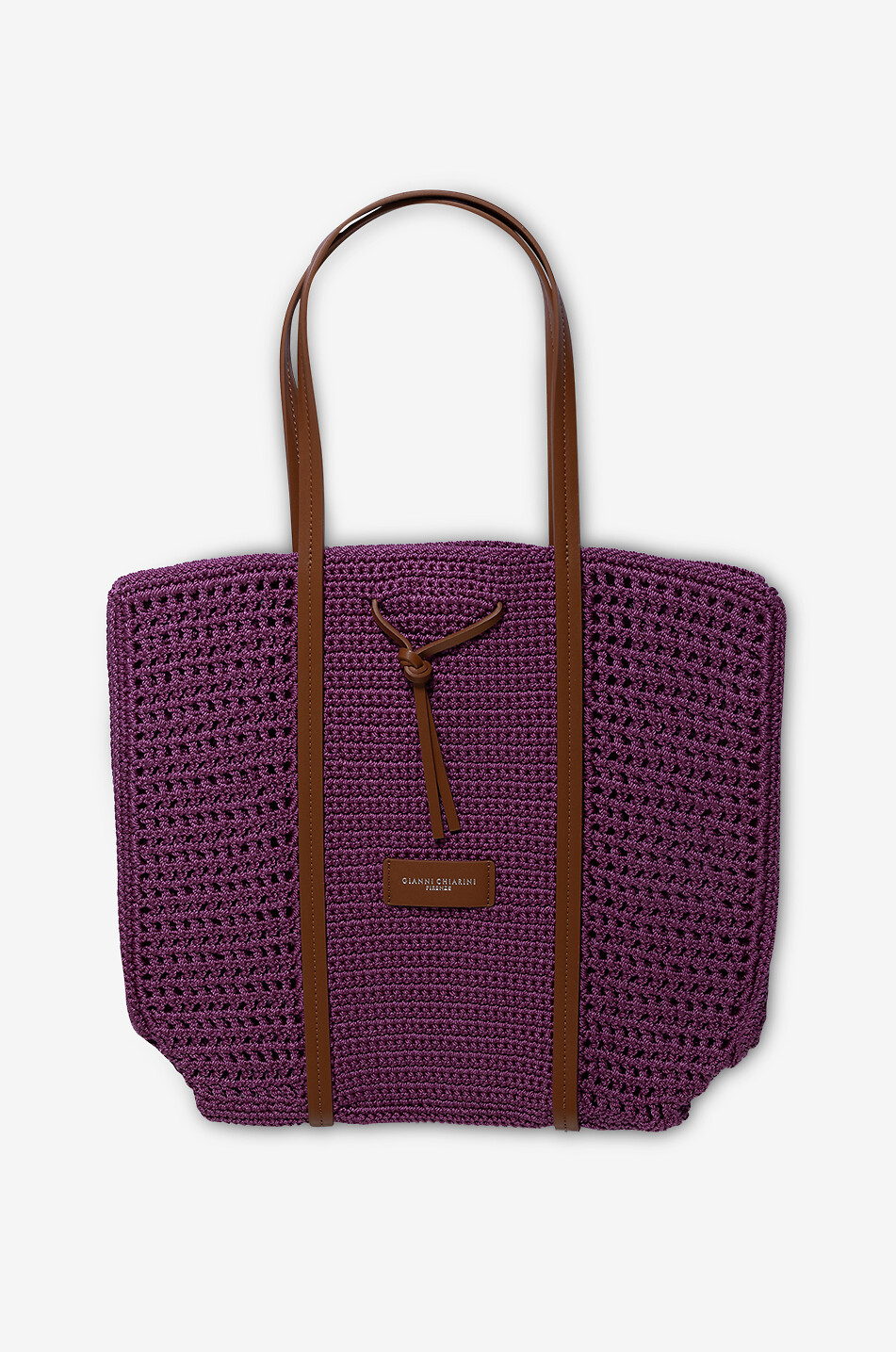 GIANNI CHIARINI Victoria crochet tote bag Women DARK PURPLE 1