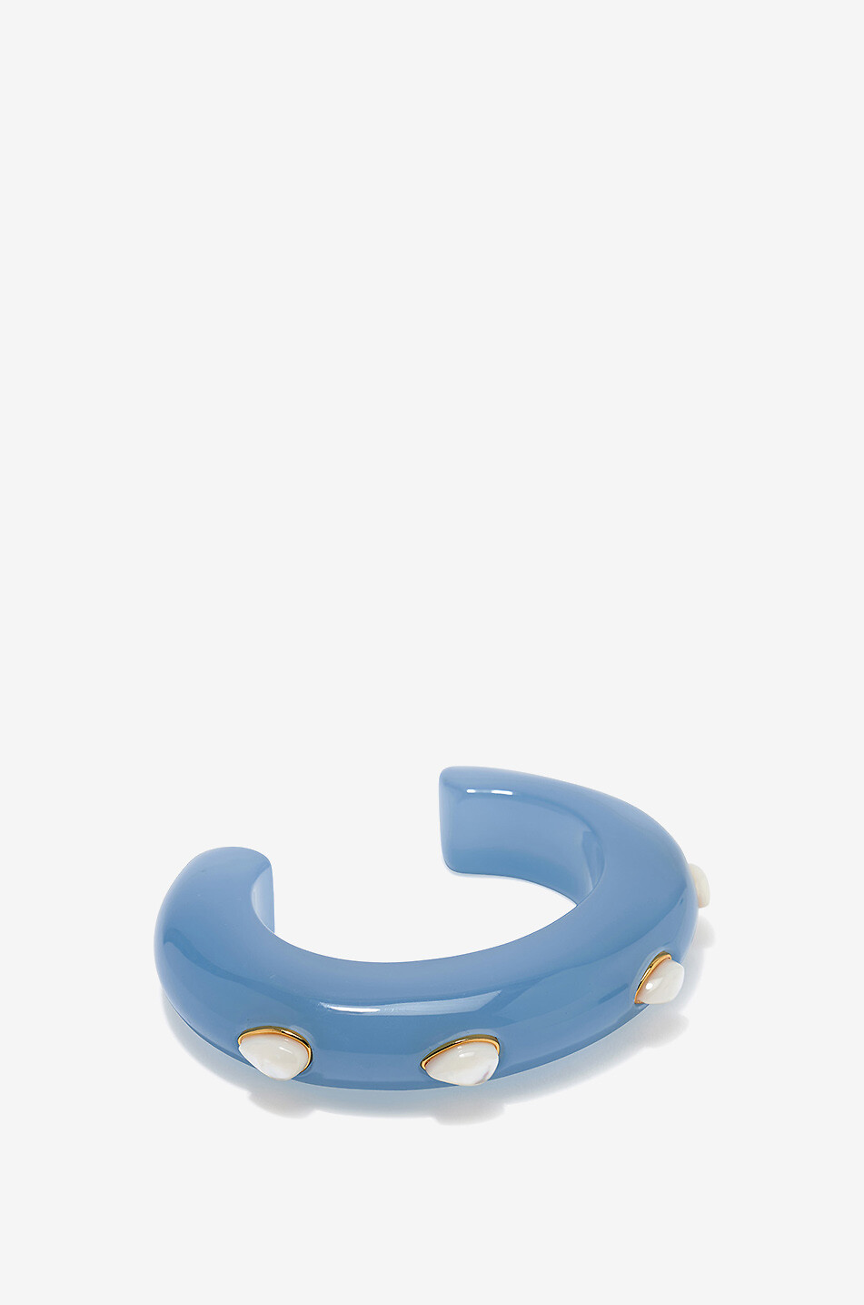 LIZZIE FORTUNATO Ridge Glacier & Pearl cabochon embellished acrylic cuff Women BLUE 1