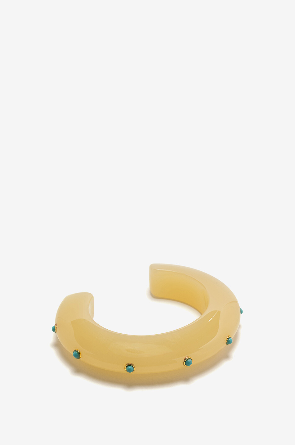 LIZZIE FORTUNATO Ridge Dotted Lemon cabochon embellished acrylic cuff Women YELLOW 1