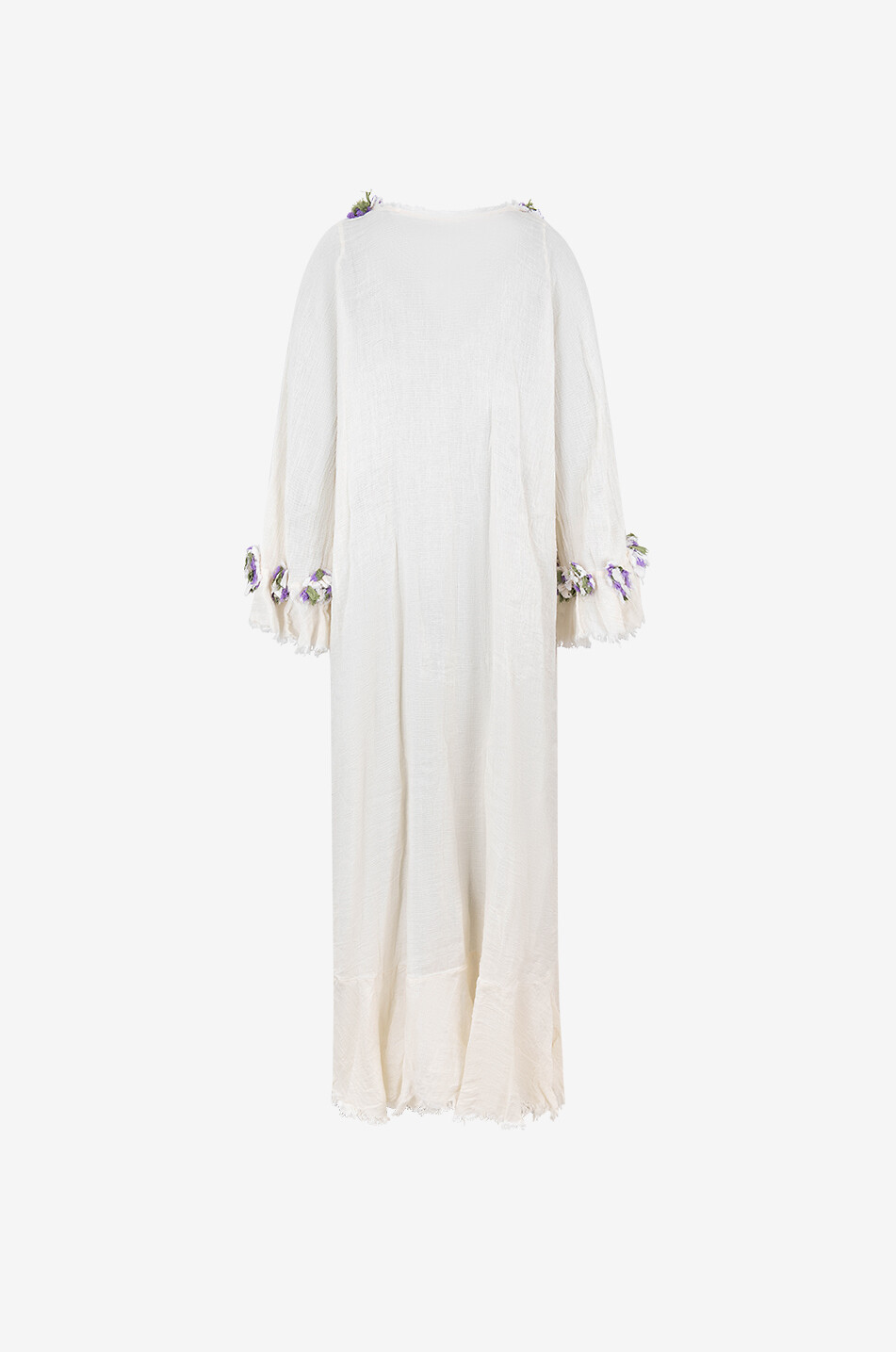 Odette long frayed linen blend dress