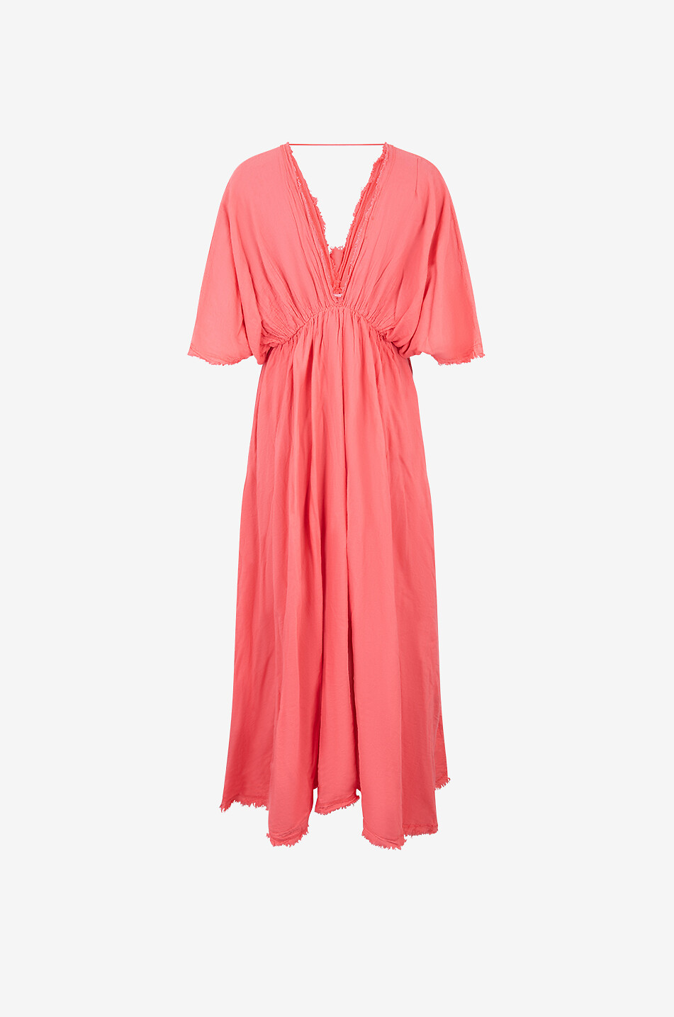 LA STREGA Cecile long cotton empire dress Women LIGHT ORANGE 2