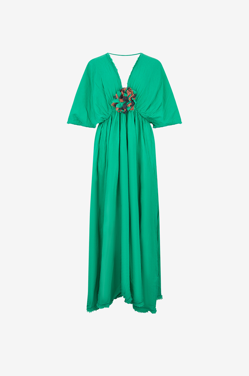 LA STREGA Robe empire longue en coton Cecile Femme VERT 1