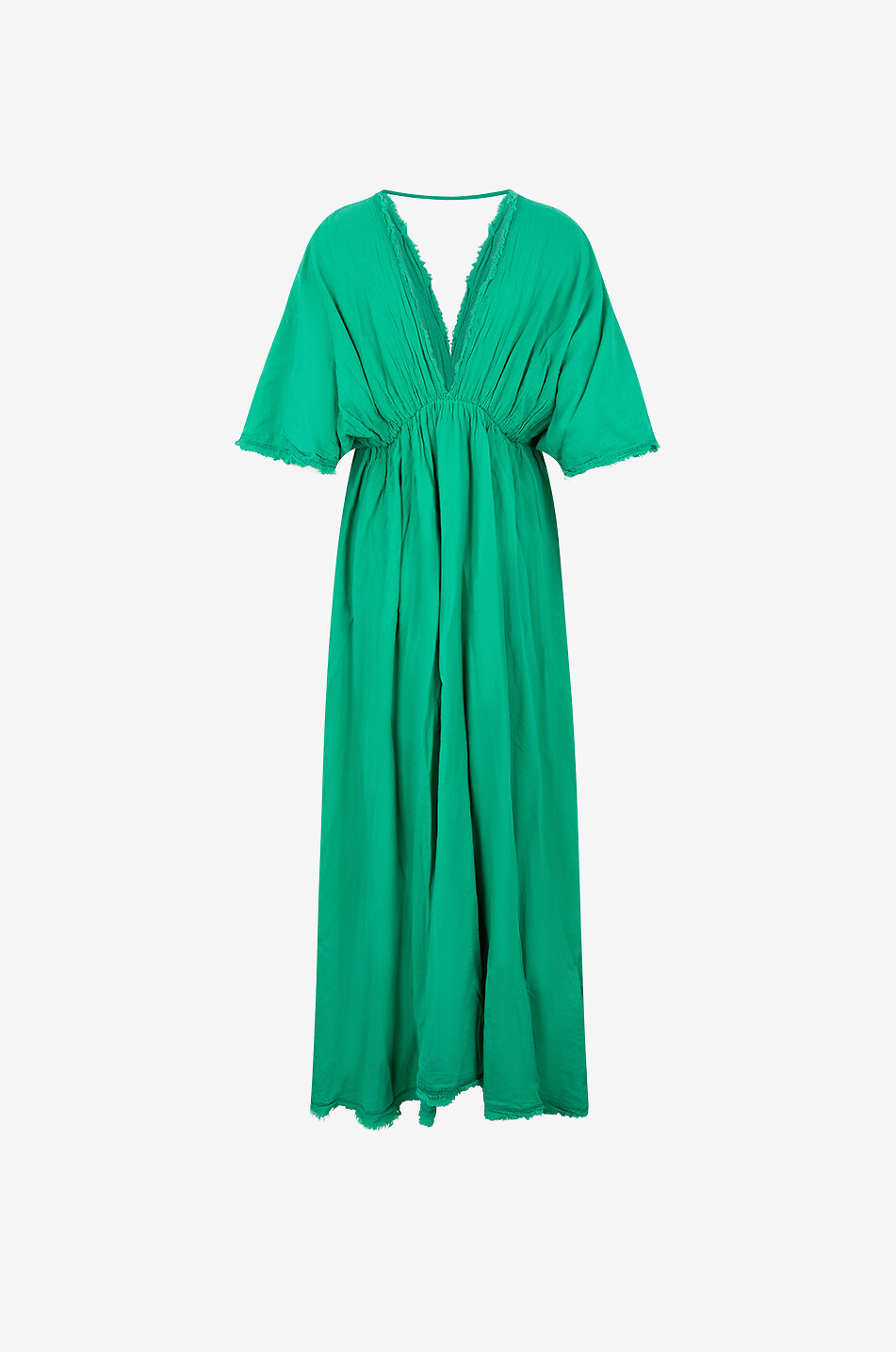 LA STREGA Robe empire longue en coton Cecile Femme VERT 2