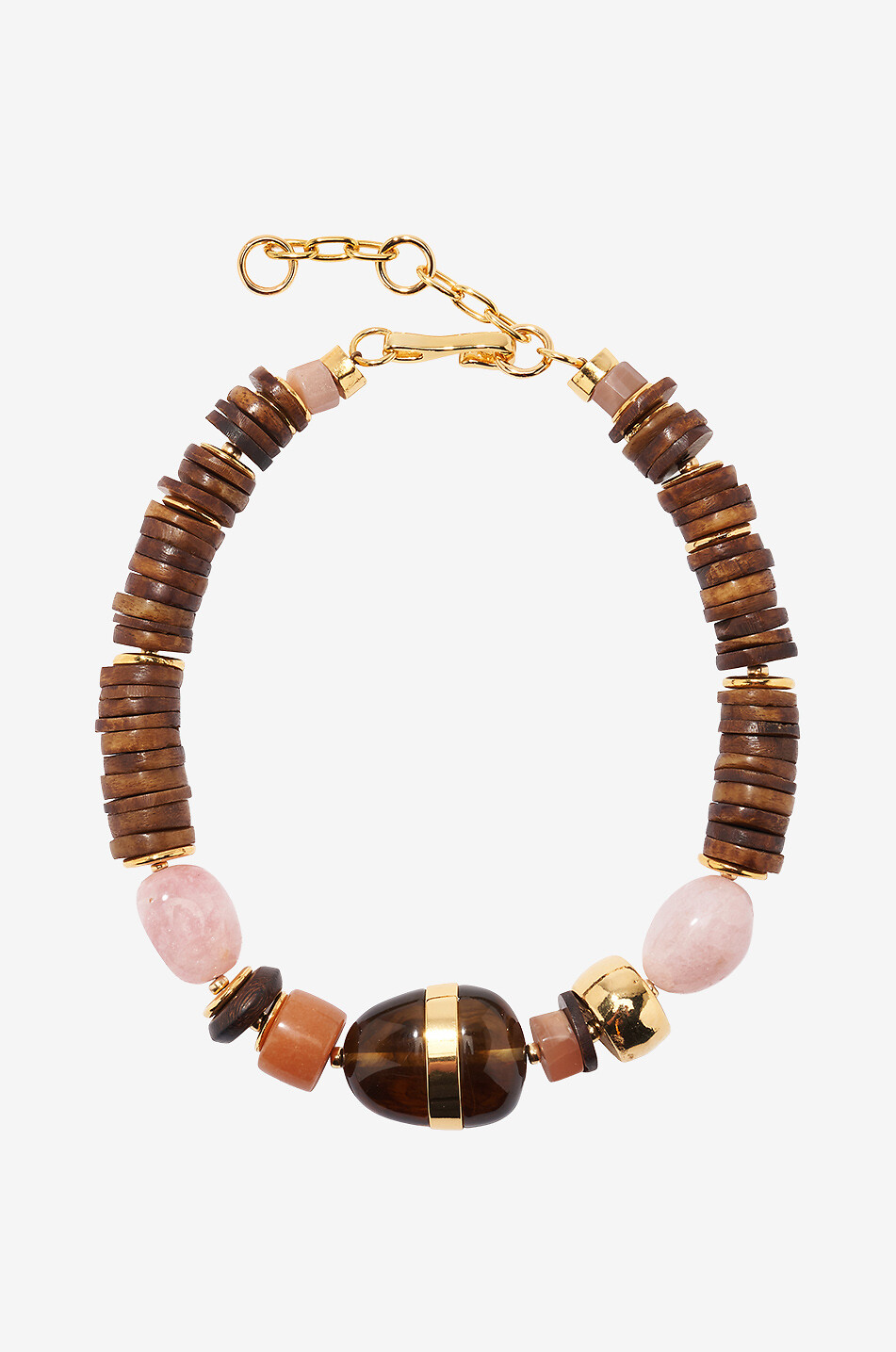 LIZZIE FORTUNATO Holzhalskette mit Quarz Neptune Terra Damen BUNT 1