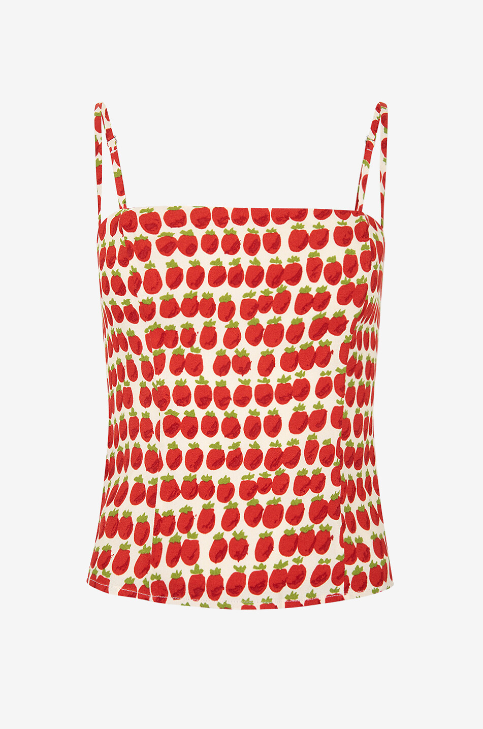 Overland Fresh Tomato fitted printed crepe camisole