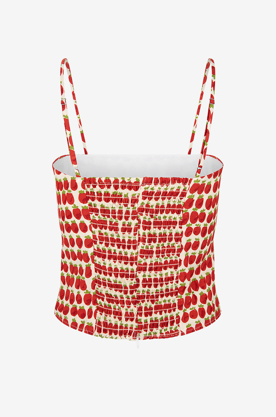 REFORMATION Overland Fresh Tomato fitted printed crepe camisole Women MULTI COLOURED 2