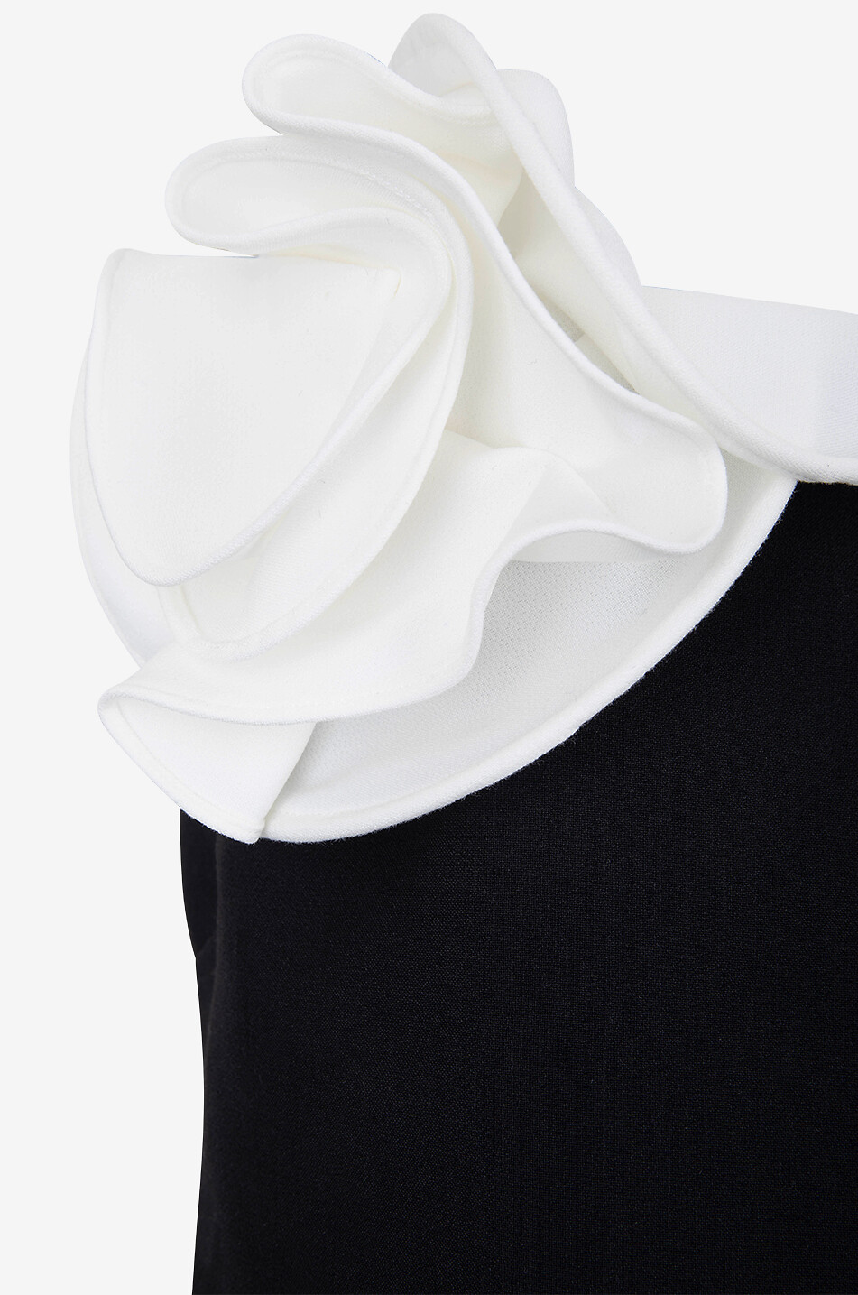 Top épaules dénudées à volant Flower Crepe