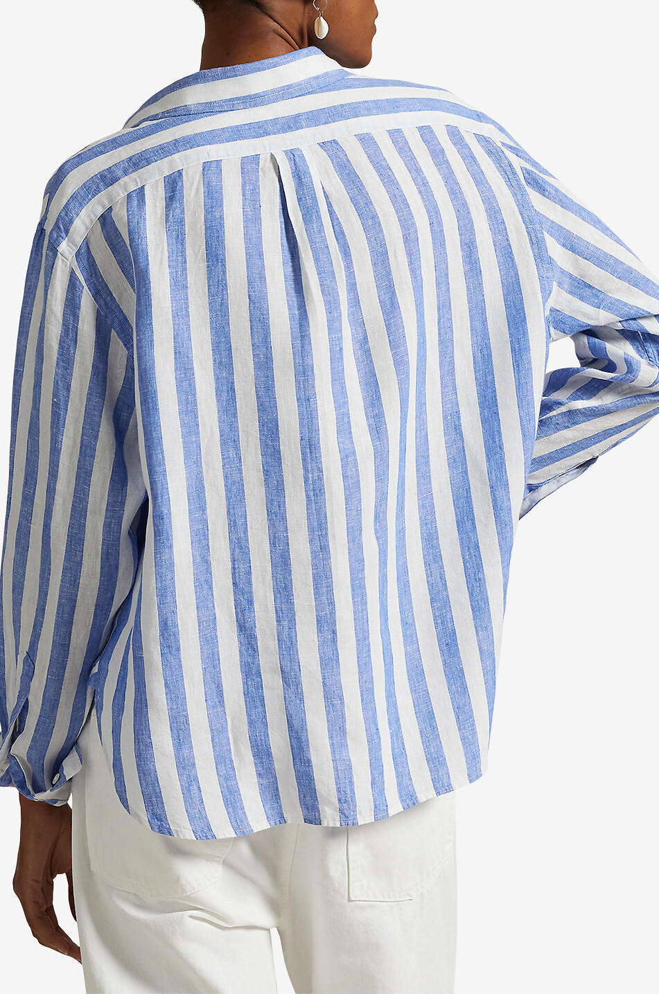 POLO RALPH LAUREN Pony relaxed linen gingham check shirt Women MEDIUM BLUE 4