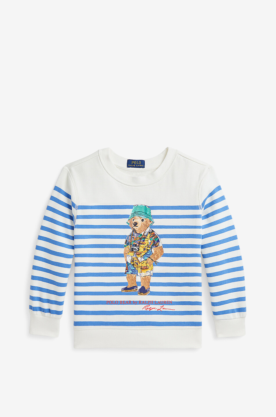 Sweat-shirt rayé à col rond garçon Polo Bear Nantucket