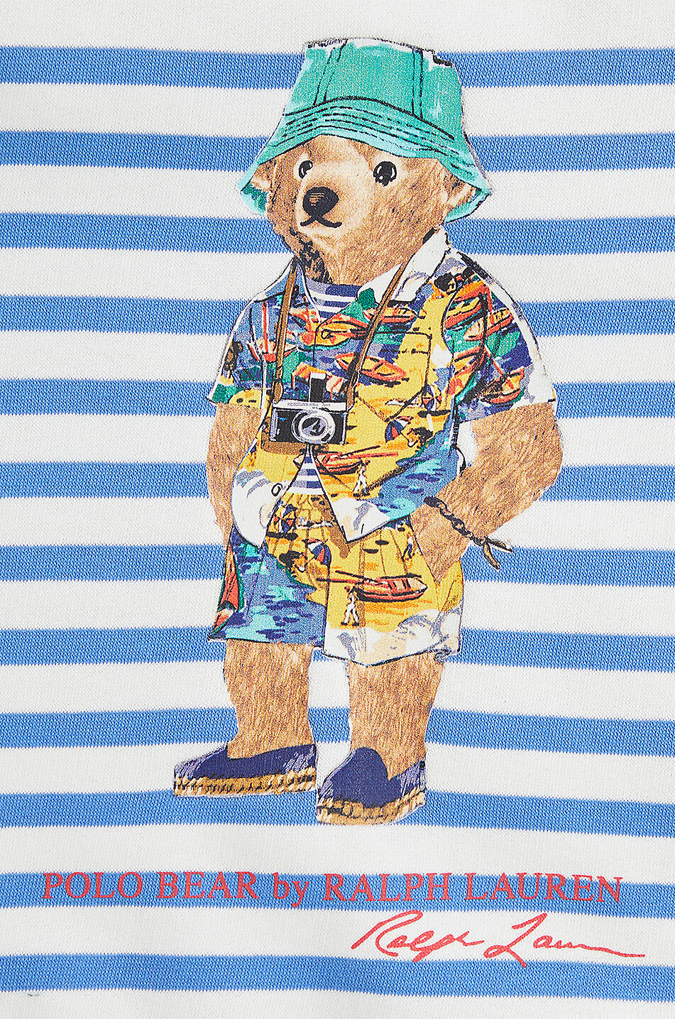 POLO RALPH LAUREN Polo Bear Nantucket boys' striped crewneck sweatshirt Boy WHITE 3