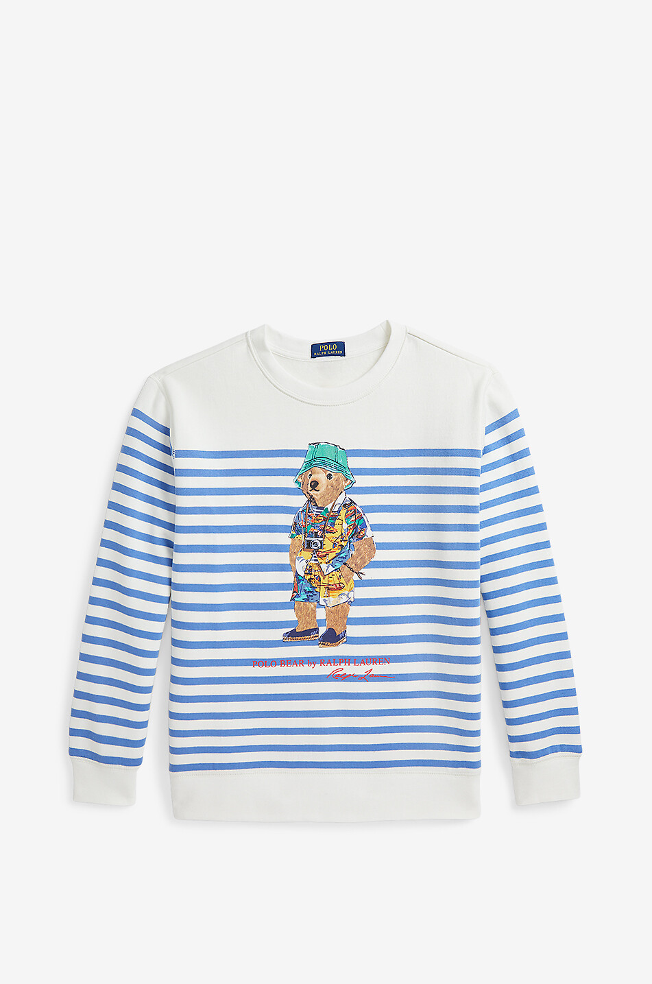 POLO RALPH LAUREN Sweat-shirt rayé à col rond garçon Polo Bear Nantucket Garçon BLANC 1