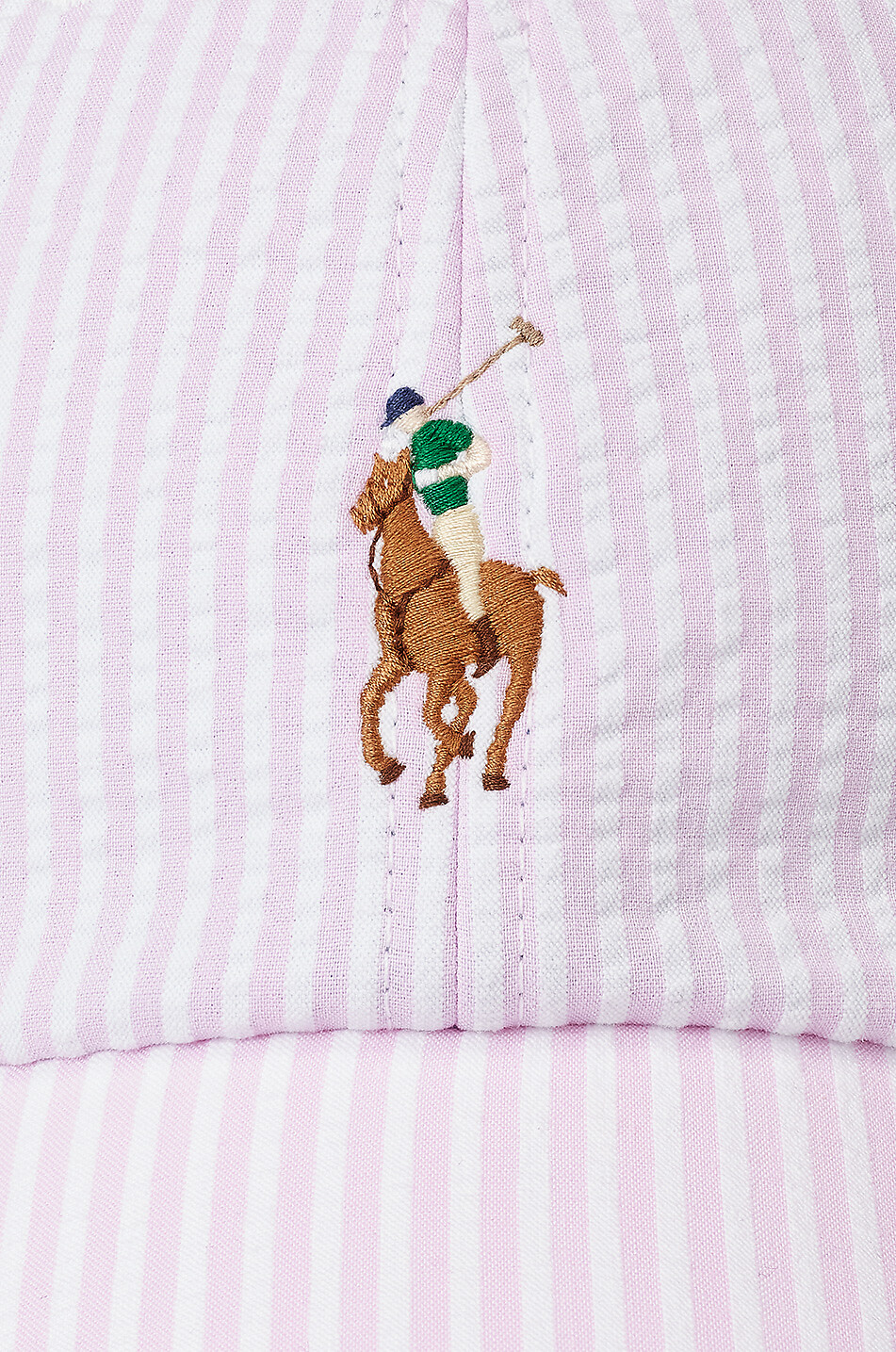POLO RALPH LAUREN Casquette en seersucker rayé Pony Femme ROSE CLAIR 3