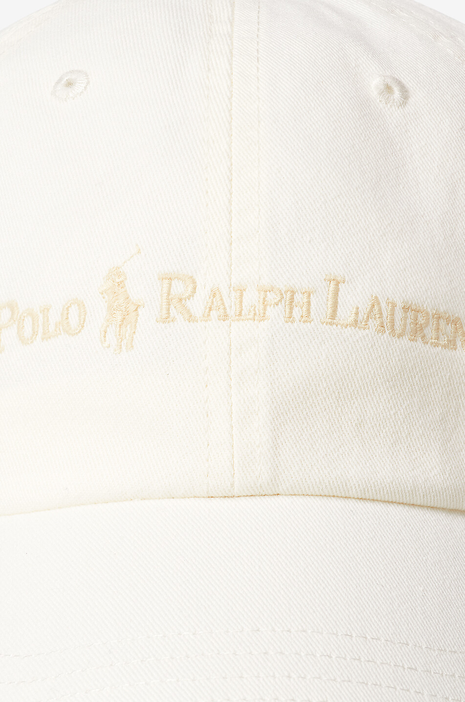 POLO RALPH LAUREN Logobestickte Baumwolltwill-Baseballkappe Damen CREMEFARBEN 3