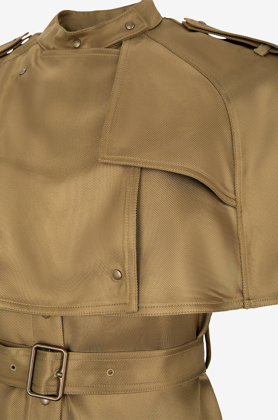 BURBERRY Robe trench midi à manches capes courtes Femme Beige Foncé 3