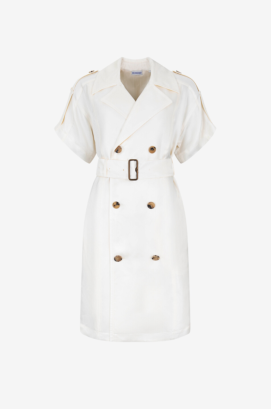 BURBERRY Robe trench courte à boutonnage double Femme Beige clair 1