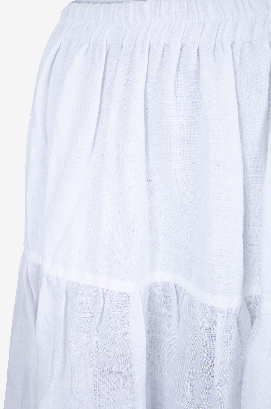 MAURIZIO MYKONOS Lace-adorned maxi tiered-flounced skirt Women WHITE 3