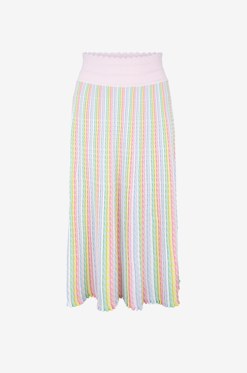 MOLLI Jupe midi en laine vierge et coton Cocktail Rainbow Origami Femme MULTICOLORE 1