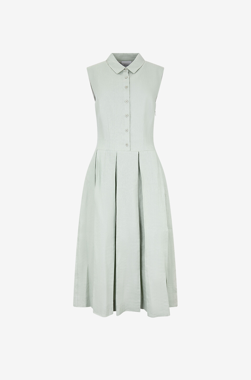 REFORMATION Prim Salvia midi linen shirt dress Women Light beige 1