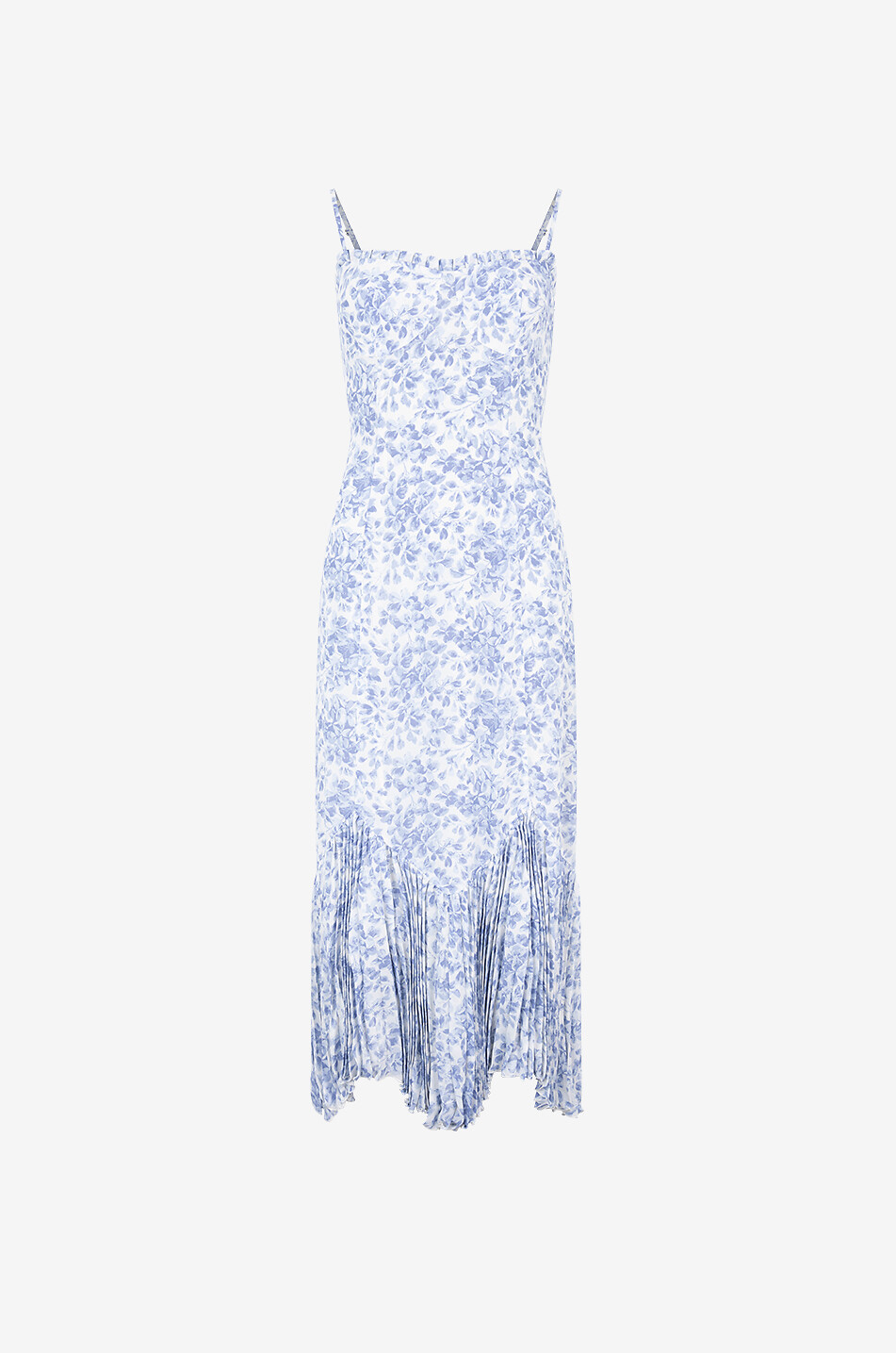 REFORMATION Aiko Chloé asymmetric midi strappy dress Women LIGHT BLUE 1