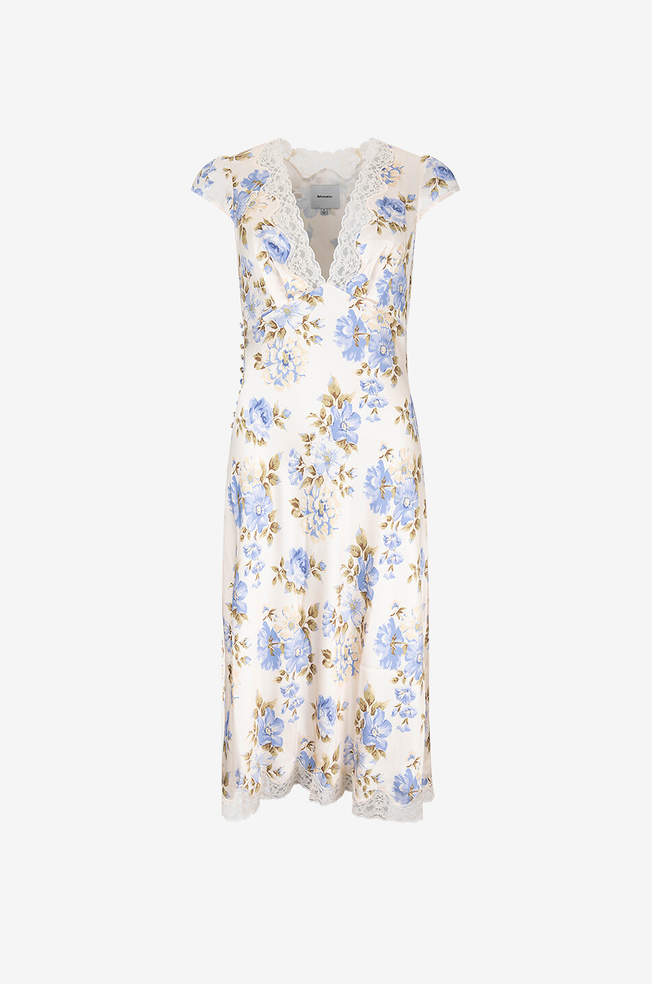 REFORMATION Florence Romantic lace-adorned floral silk short dress Women MULTI COLOURED 1