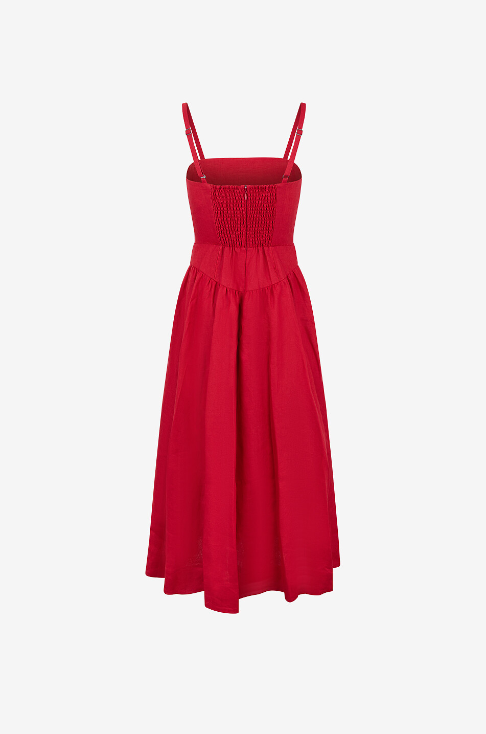 REFORMATION Katarin Lipstick linen midi sundress Women RED 2