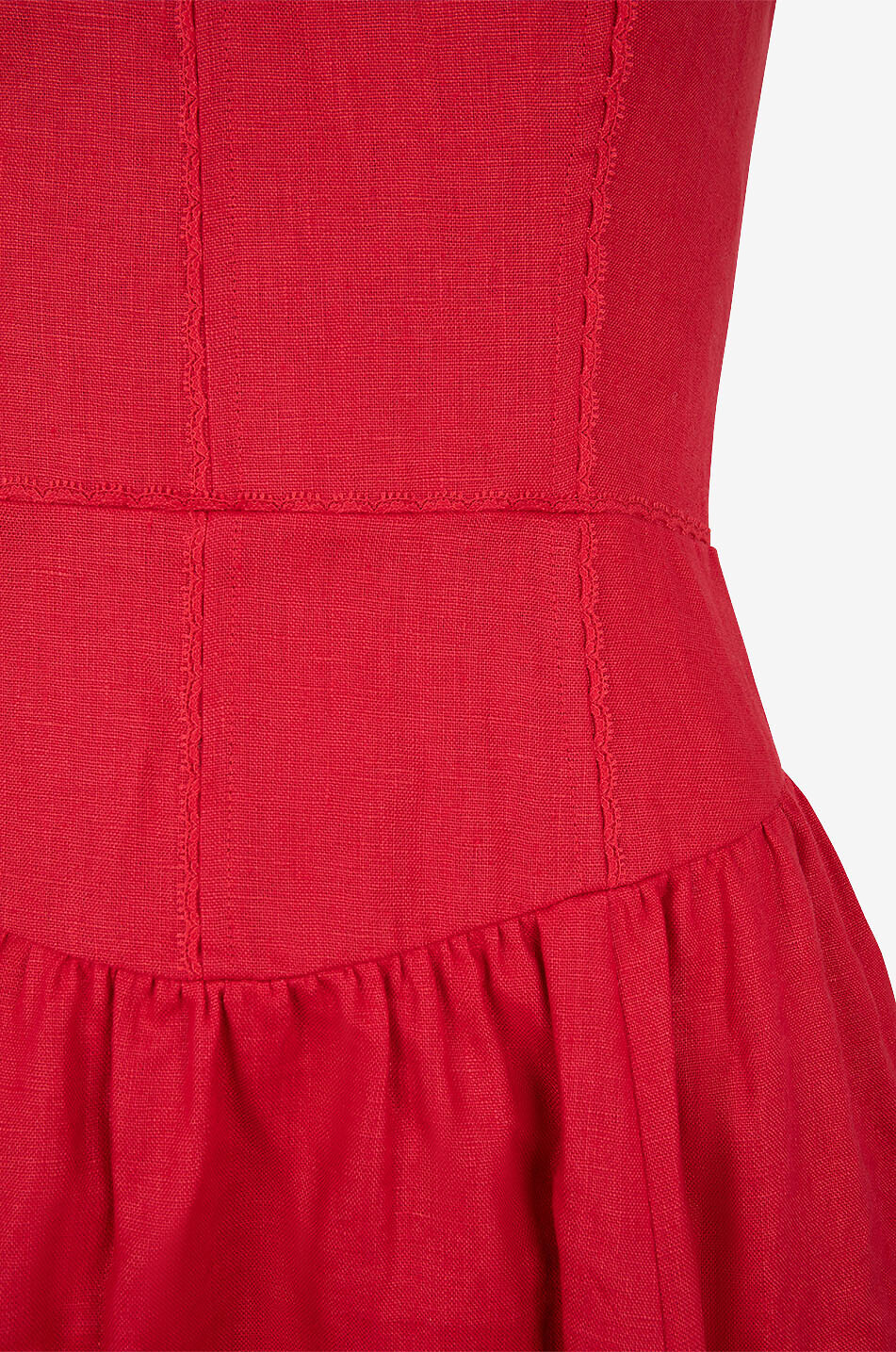REFORMATION Katarin Lipstick linen midi sundress Women RED 3