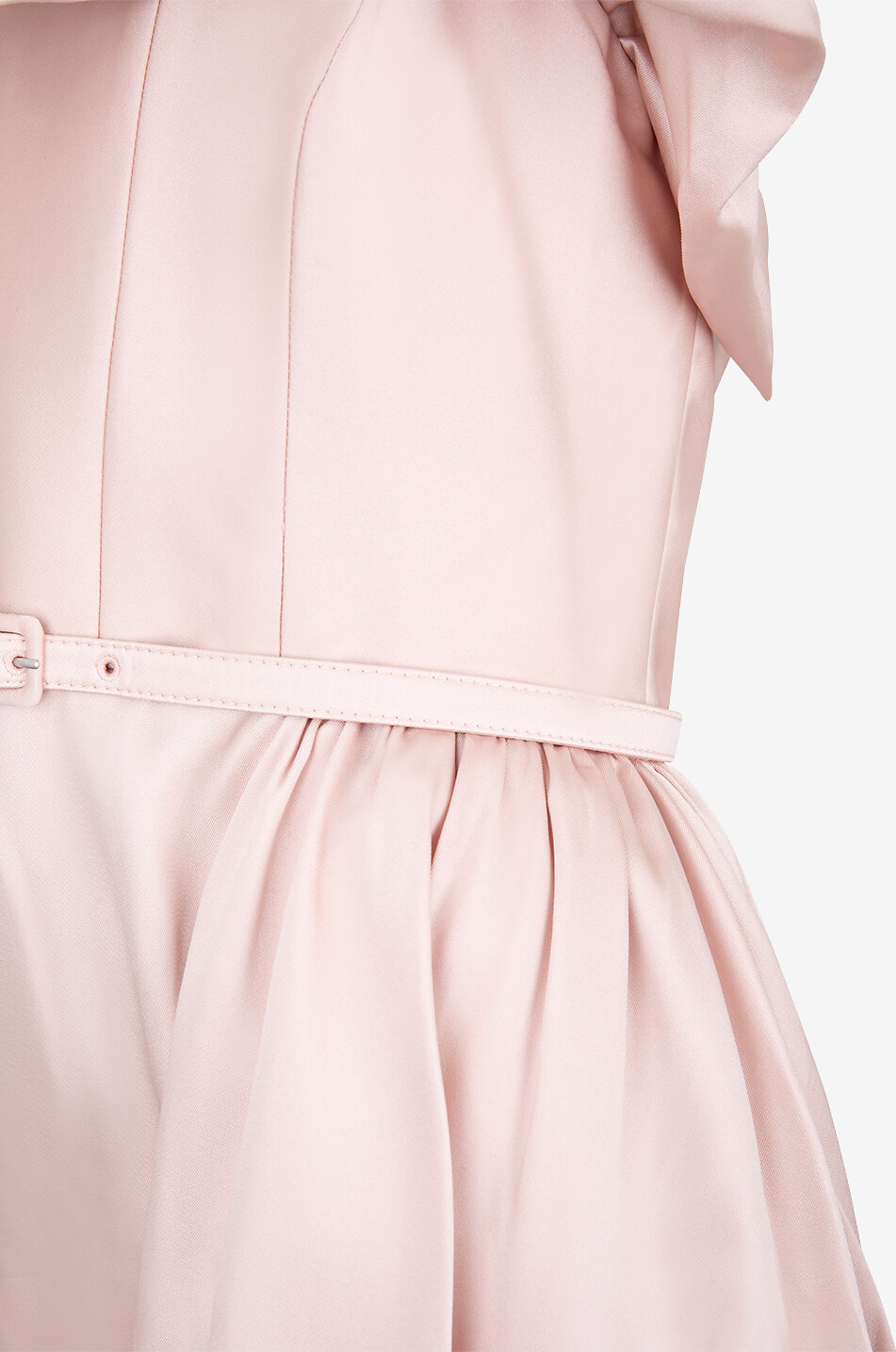 ROLAND MOURET Robe bustier midi en satin Ruffle Femme ROSE CLAIR 3