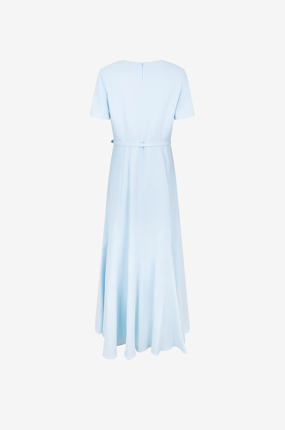 ROLAND MOURET Robe midi en cady ornée de perles Tri-Fold Belted Femme BLEU CLAIR 2