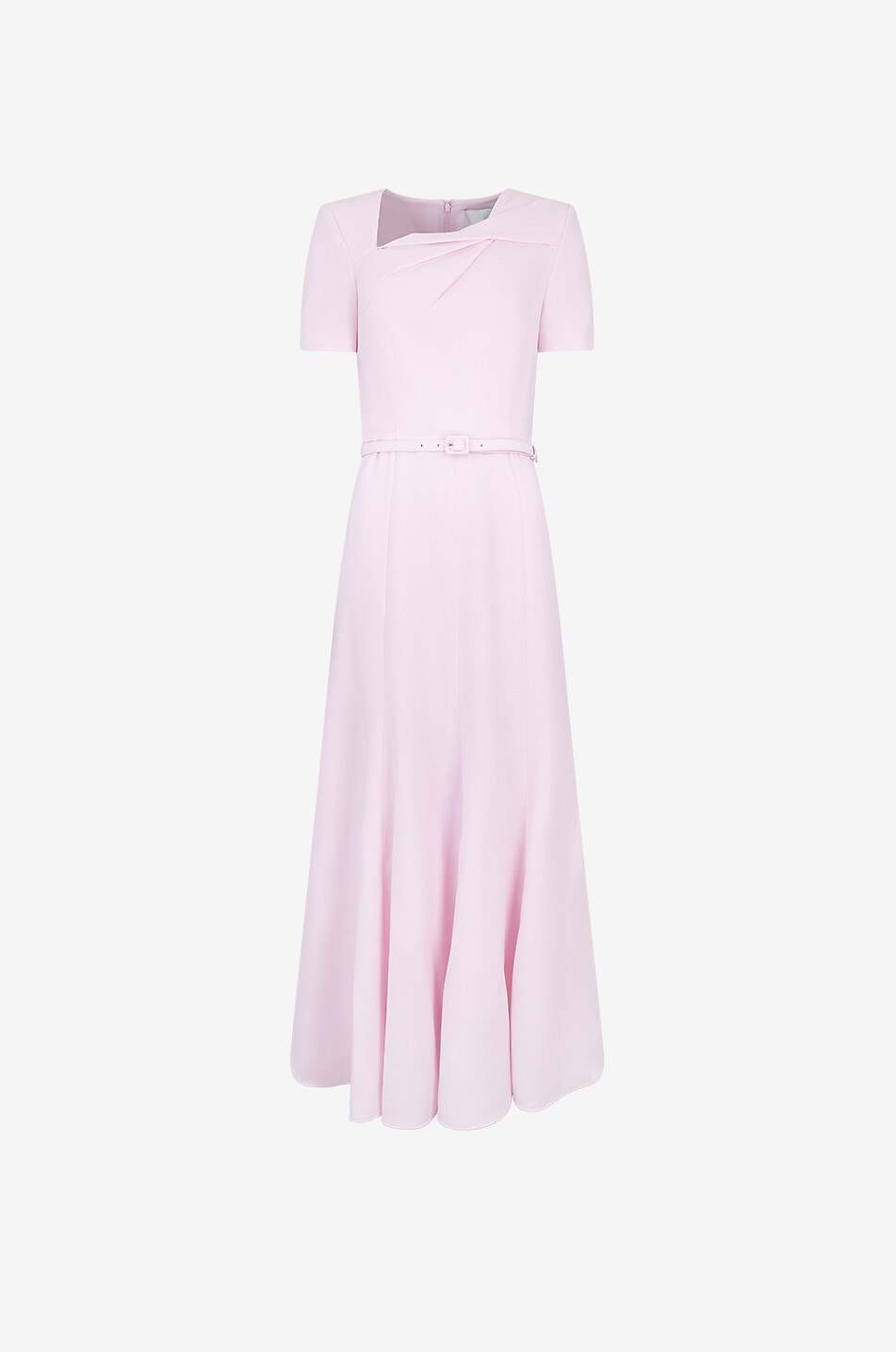 ROLAND MOURET Robe midi en cady Tri-Fold Drape Femme ROSE CLAIR 1