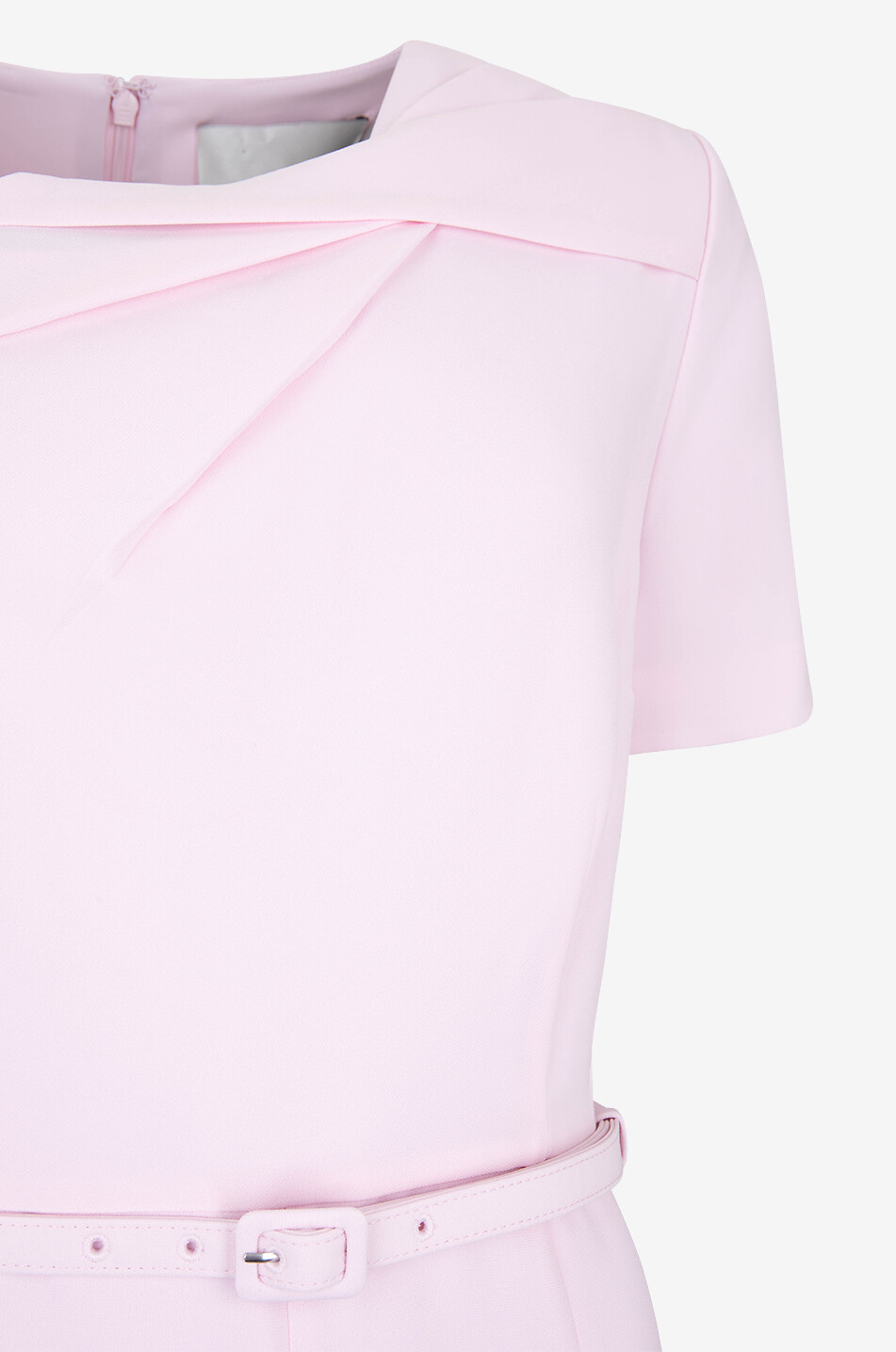 ROLAND MOURET Robe midi en cady Tri-Fold Drape Femme ROSE CLAIR 3