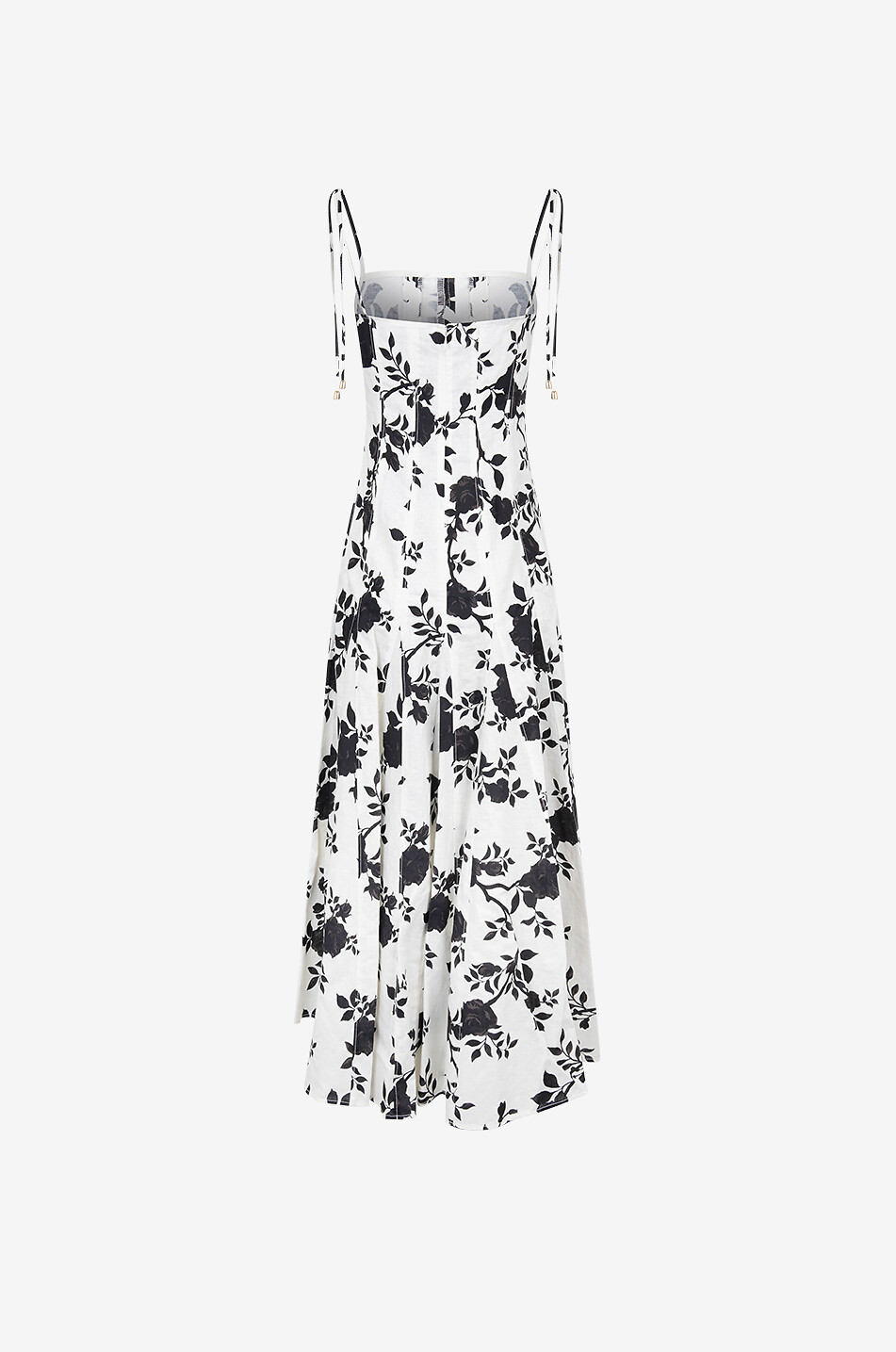 Floral linen blend midi strappy dress - SELF PORTRAIT - MULTI COLOURED -  Bongnie