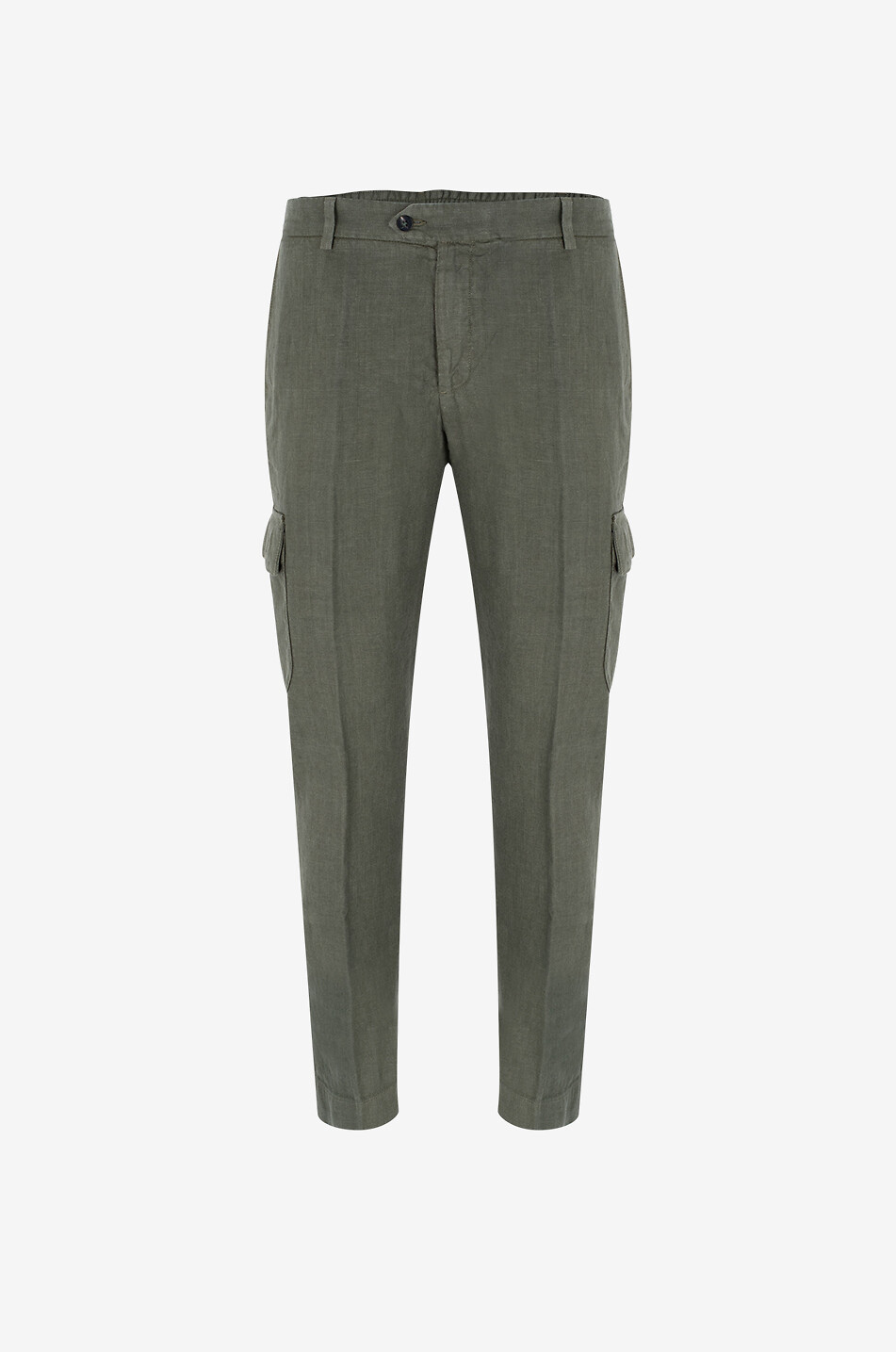 Slim-fit linen cargo trousers