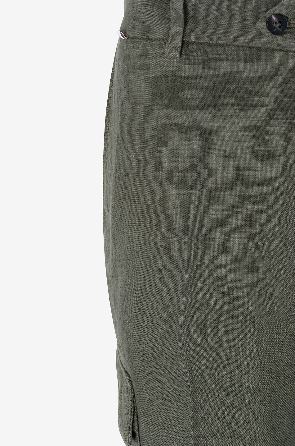 04651/ Slim-fit linen cargo trousers Men MEDIUM GREEN 3