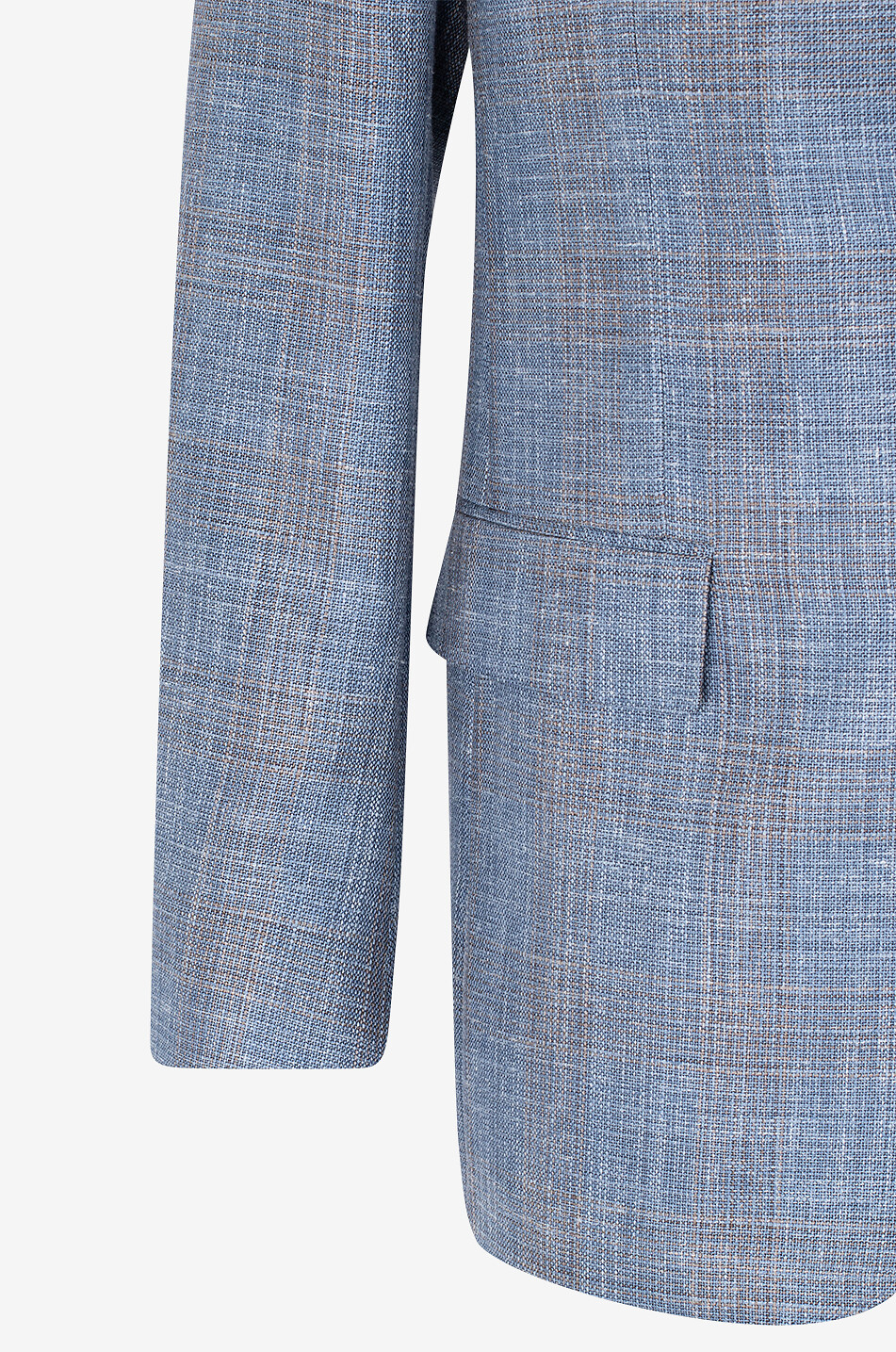 CORNELIANI Checked single-breasted virgin wool blend blazer Men LIGHT BLUE 3