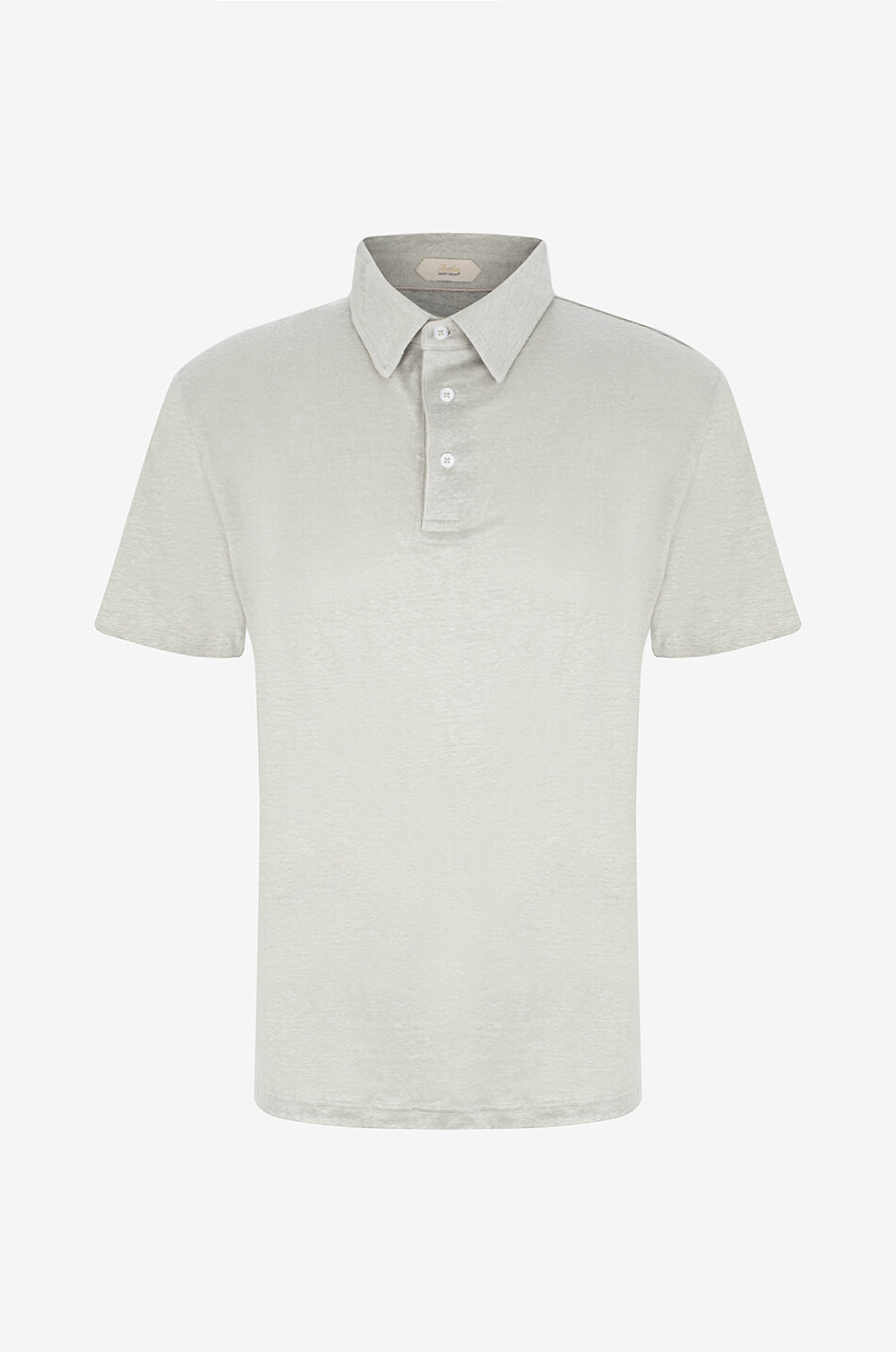 Short-sleeved linen jersey polo shirt