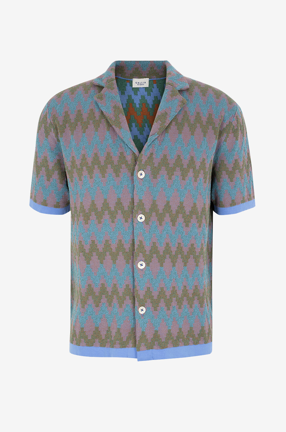 Kensit jacquard knit short-sleeved shirt