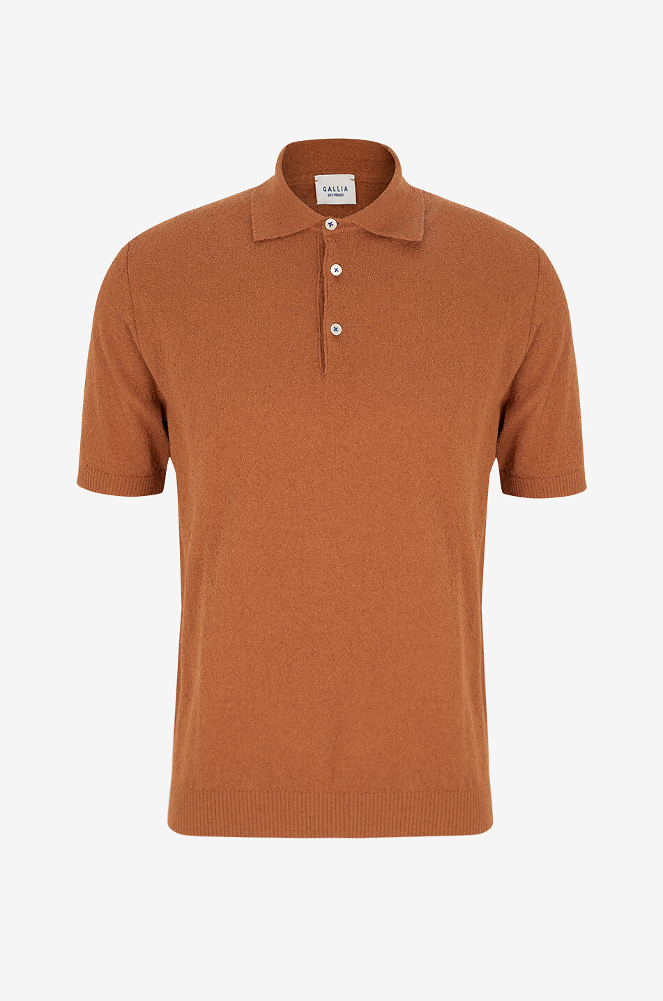 GALLIA KNIT PROJECT Kurzärmeliges Polohemd aus Baumwolle James Herren DUNKELORANGE 1