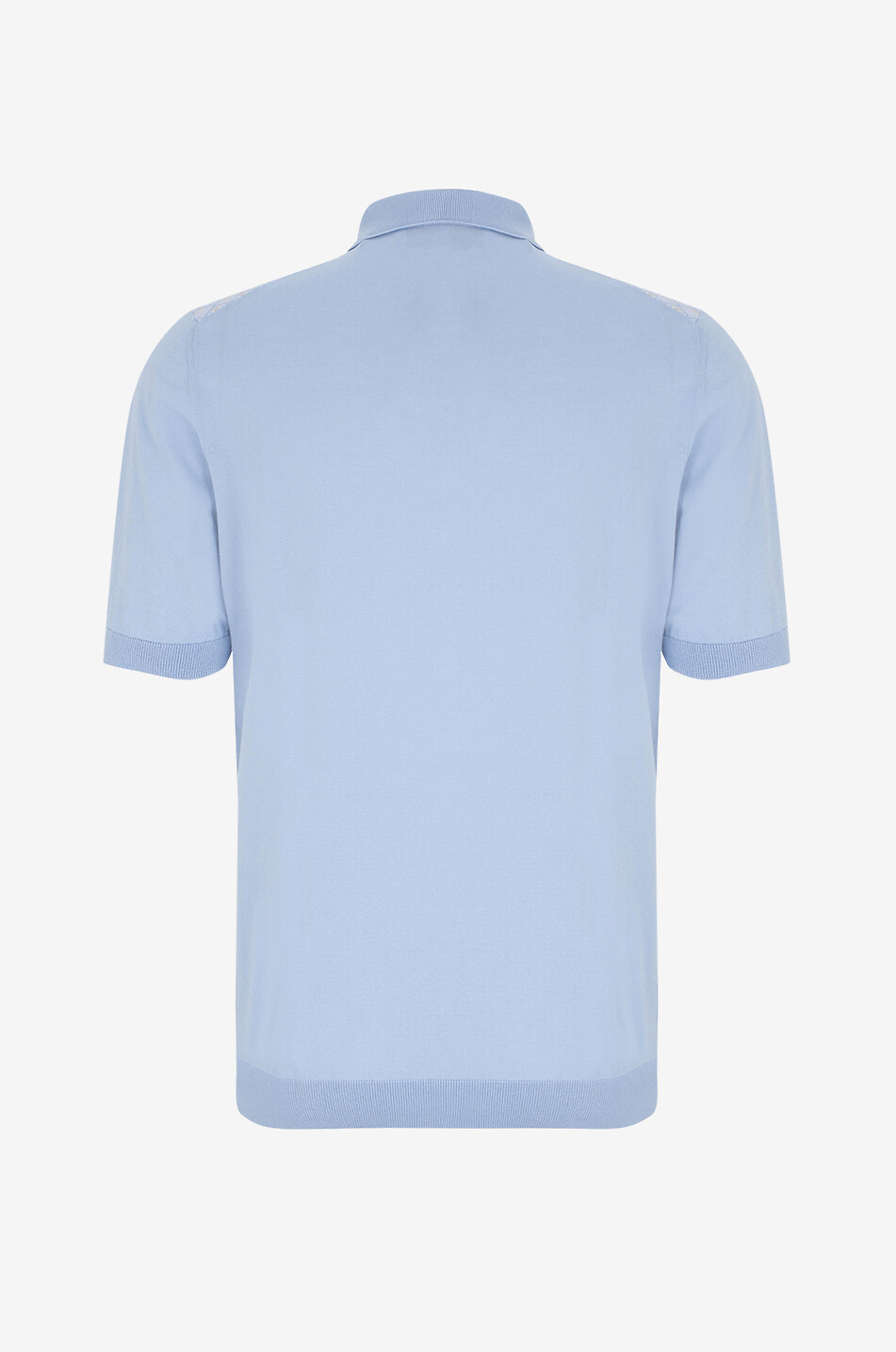 GRAN SASSO Short-sleeved diamond jacquard knit polo shirt Men LIGHT BLUE 2