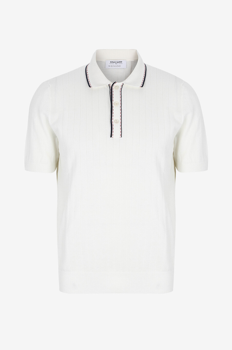 GRAN SASSO Polo manches courtes en coton Homme BLANC CASSE 1